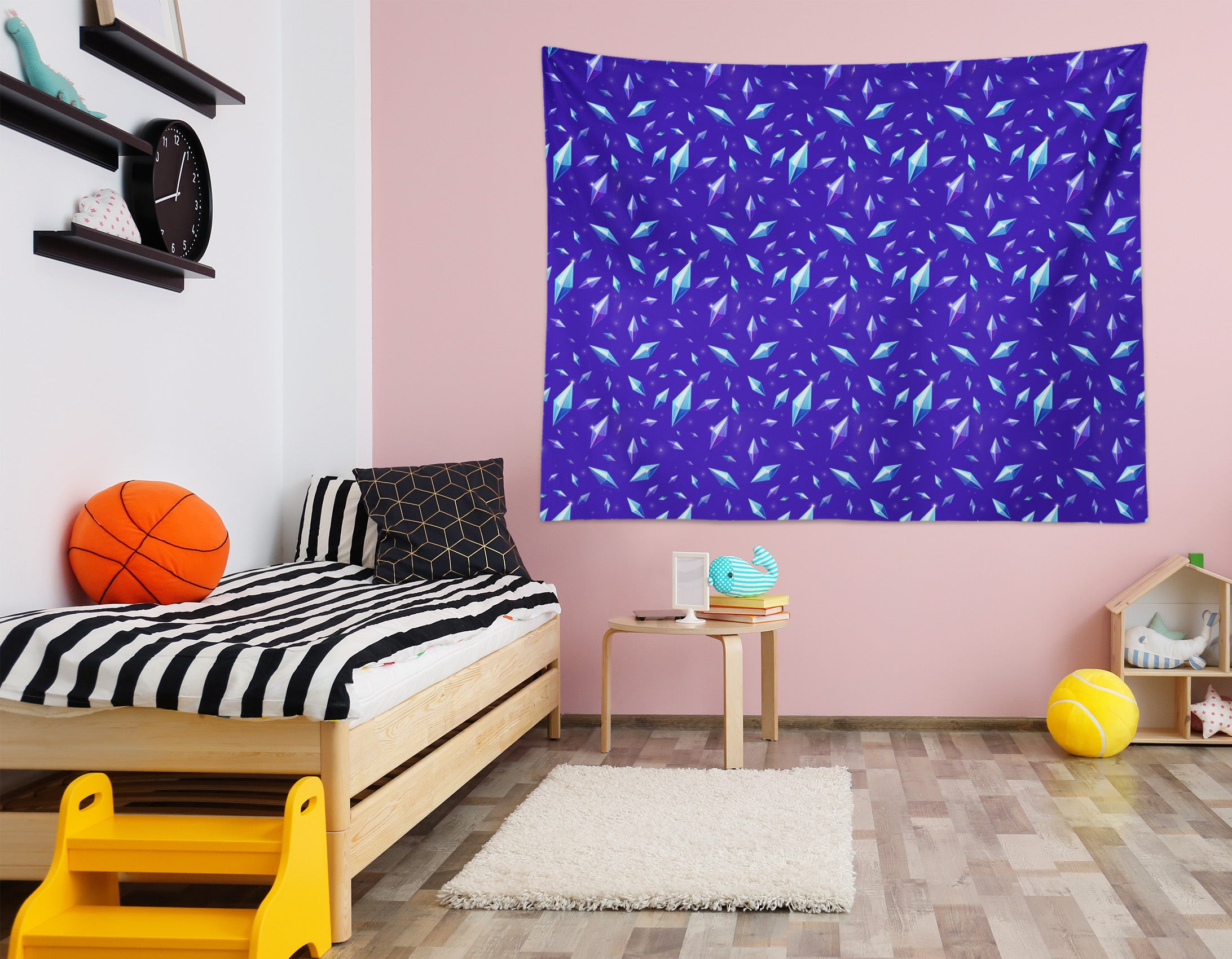 3D Purple Crystal 946 Rose Catherine Khan Tapestry Hanging Cloth Hang