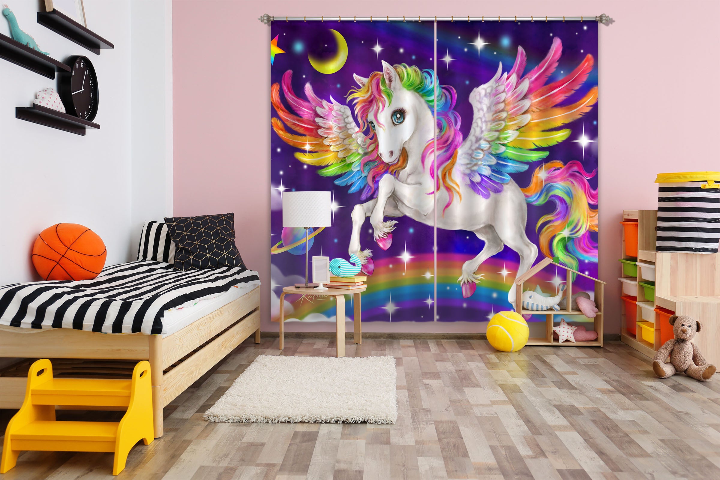 3D Unicorn Wings 9048 Kayomi Harai Curtain Curtains Drapes