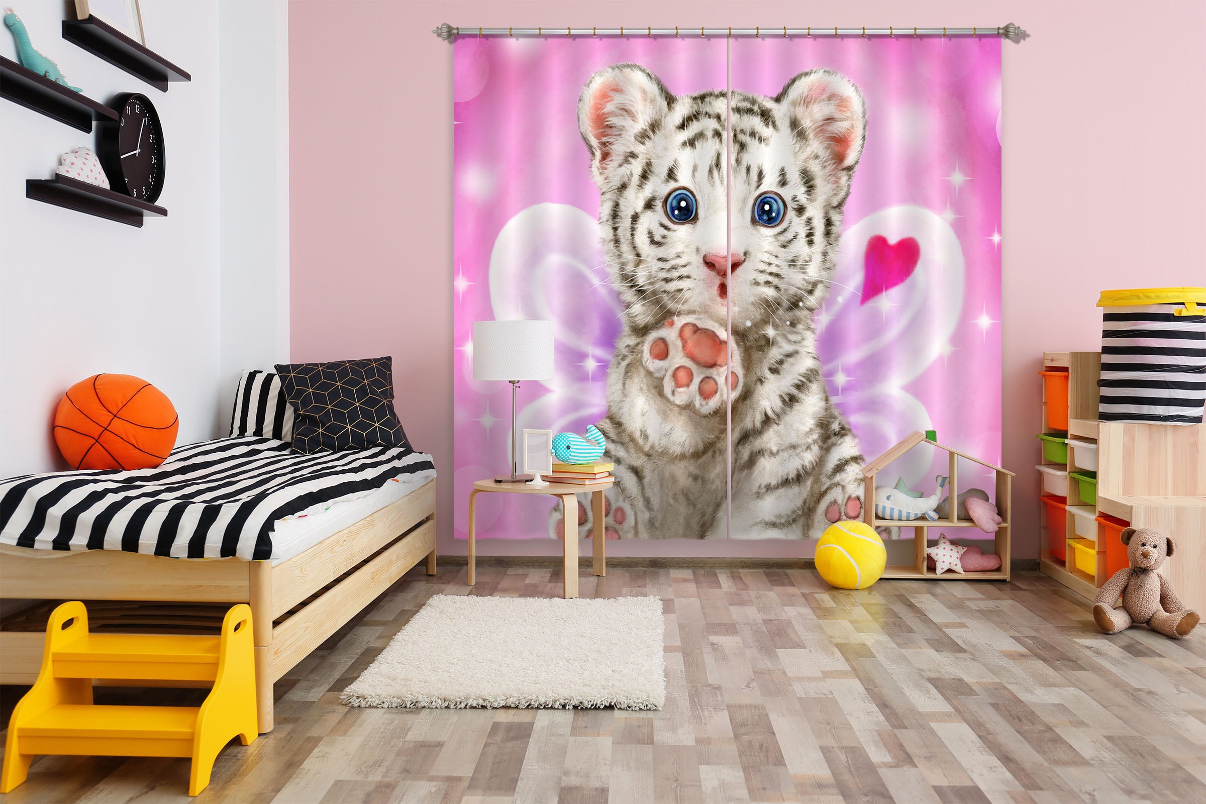 3D Love Wings Tiger 9066 Kayomi Harai Curtain Curtains Drapes