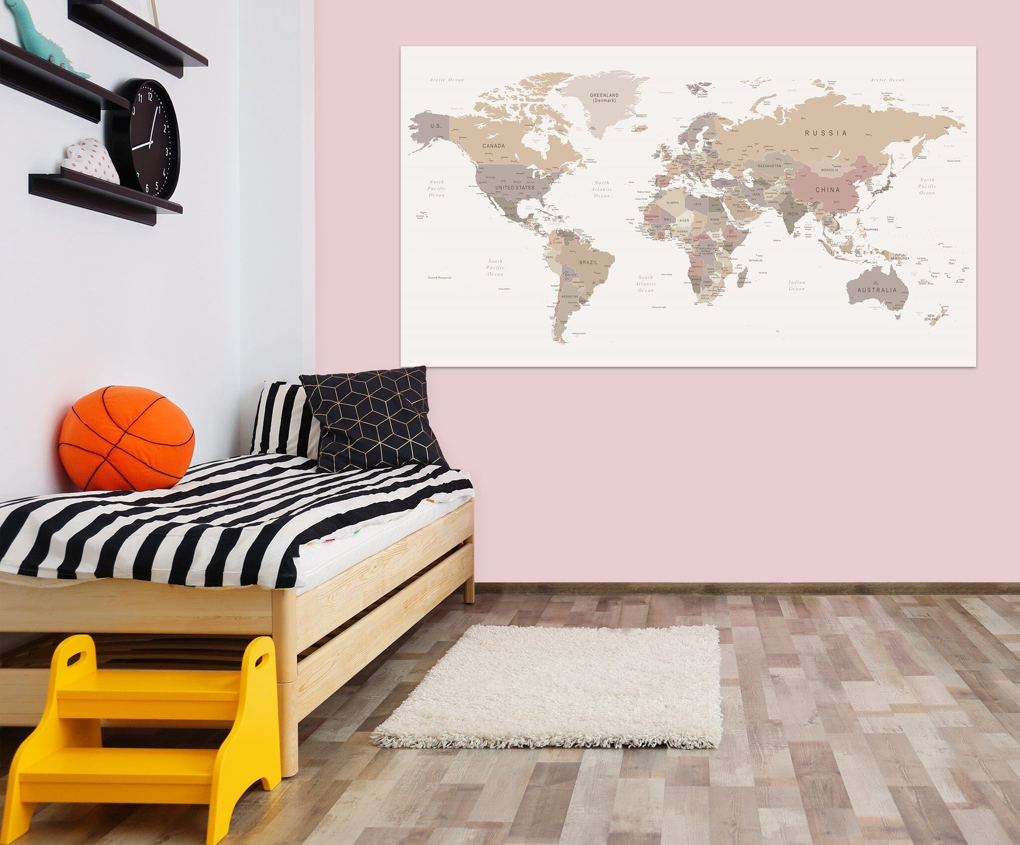 3D Grey World Map 1084 Wall Sticker Wallpaper AJ Wallpaper 2 