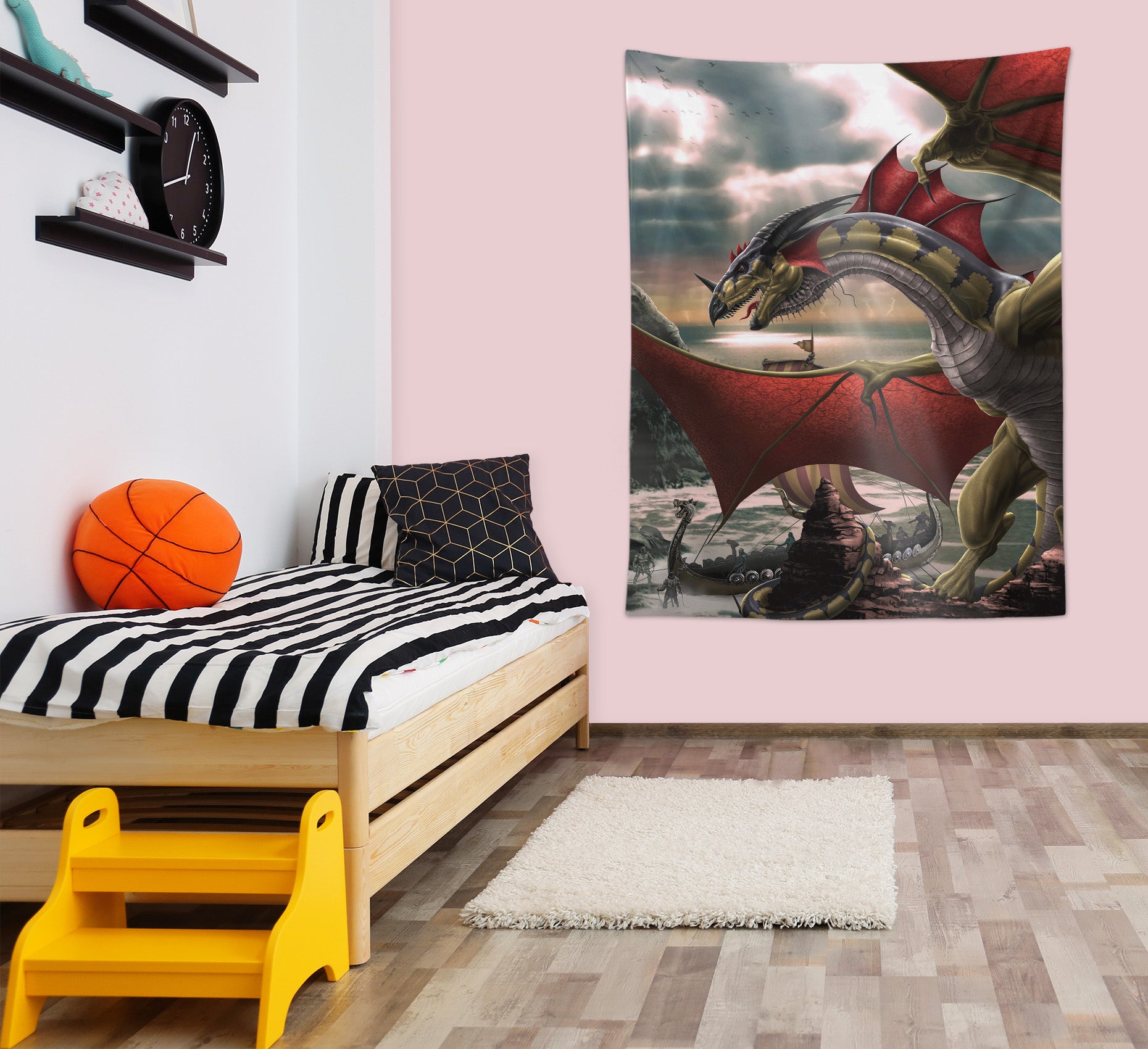 3D Wing Flying Dragon 121162 Tom Wood Tapestry Hanging Cloth Hang