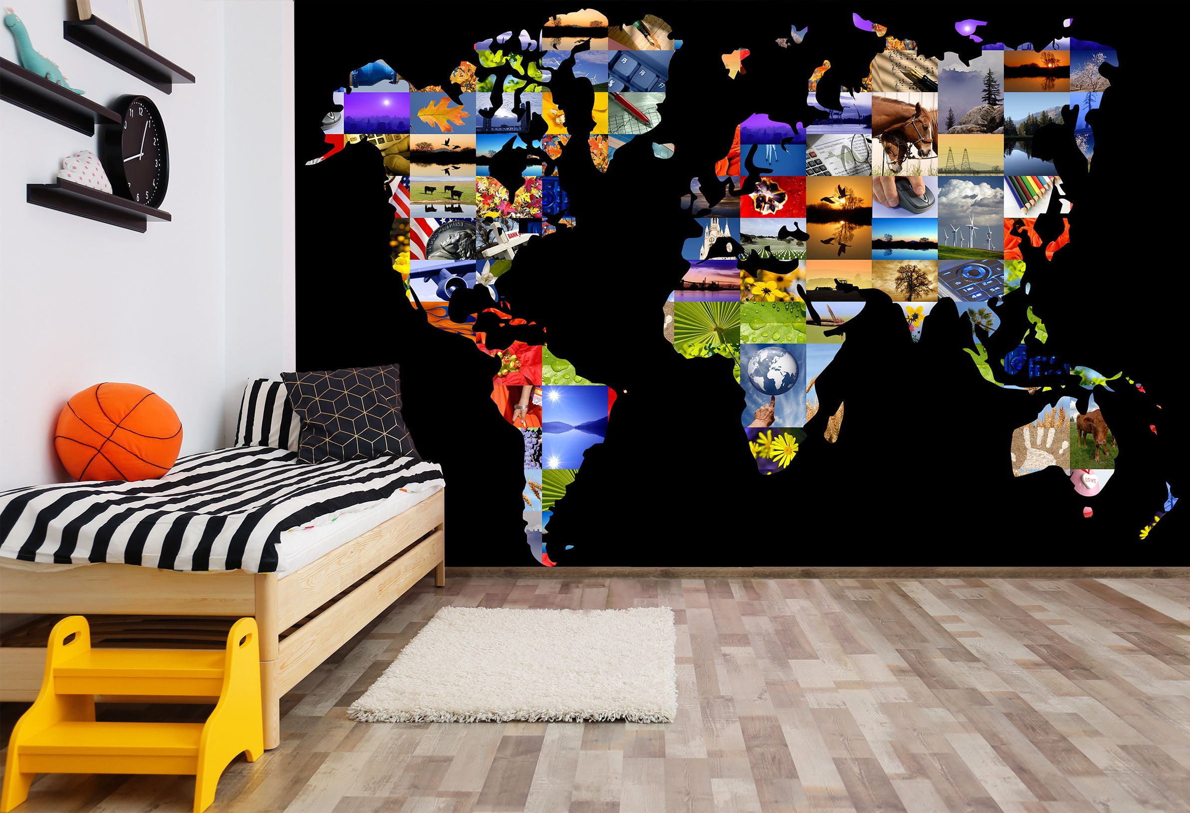 3D Color Painting 2018 World Map Wall Murals