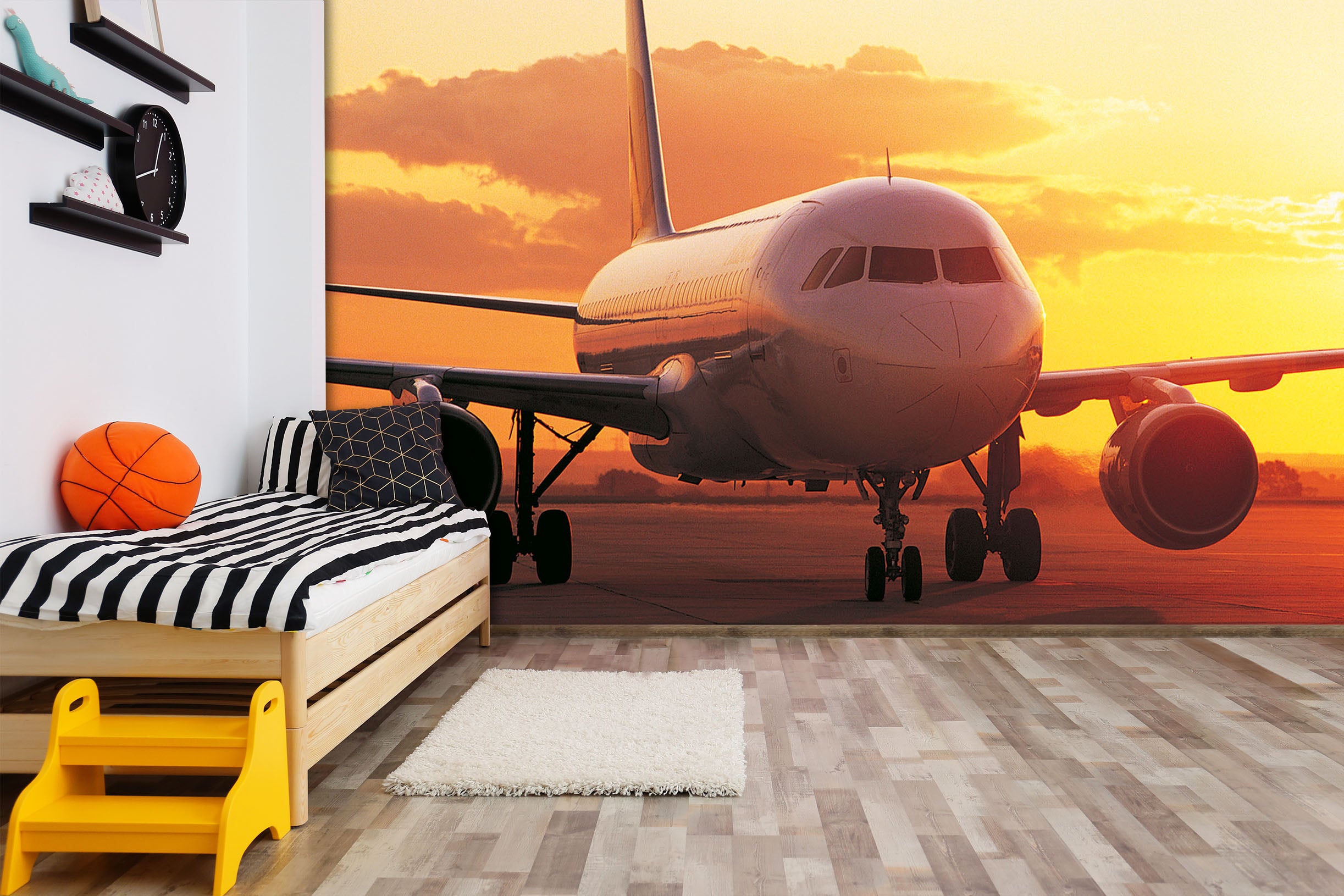 3D Dusk Airport 146 Vehicle Wall Murals