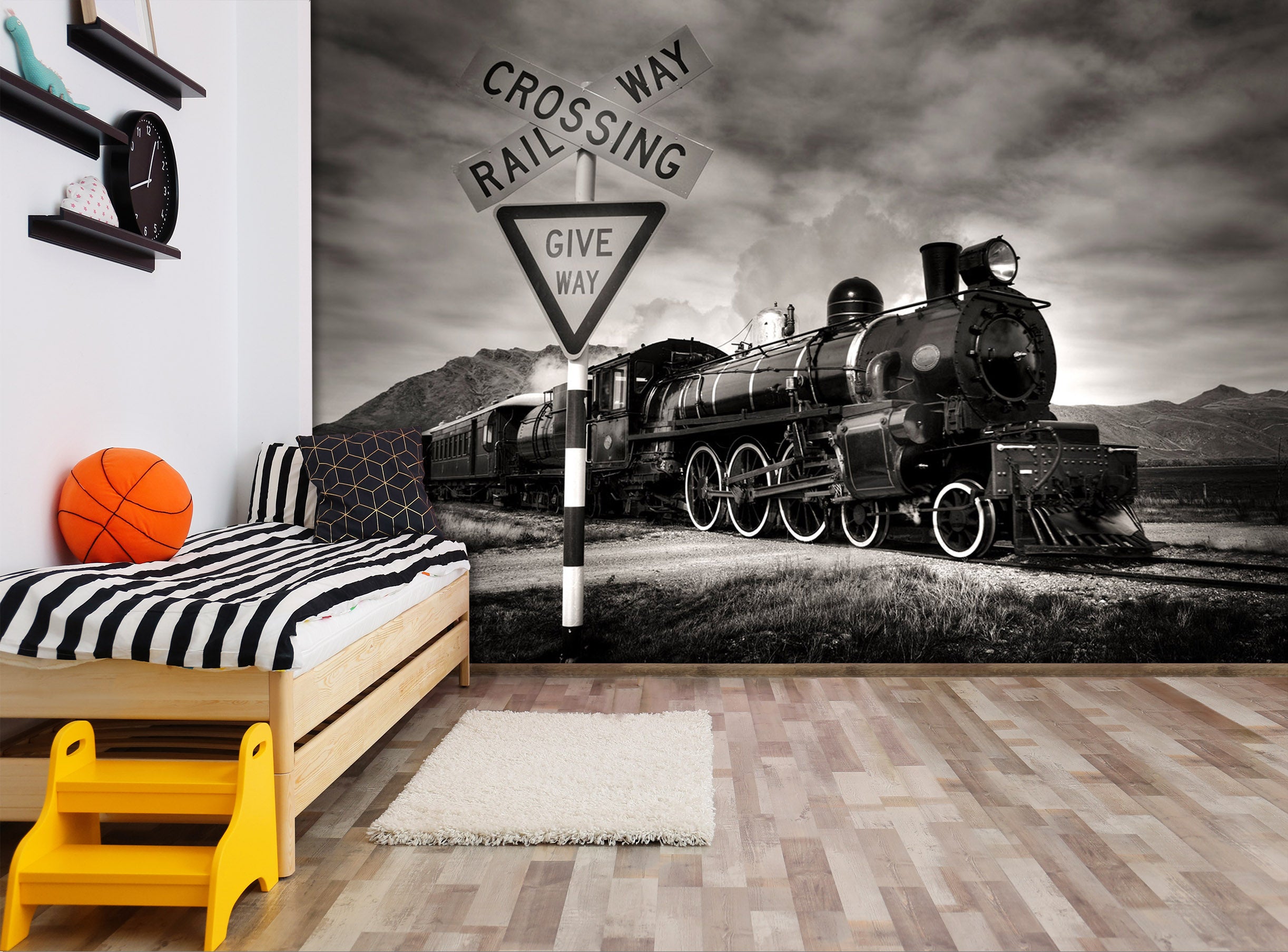 3D Train Street Sign 164 Vehicle Wall Murals