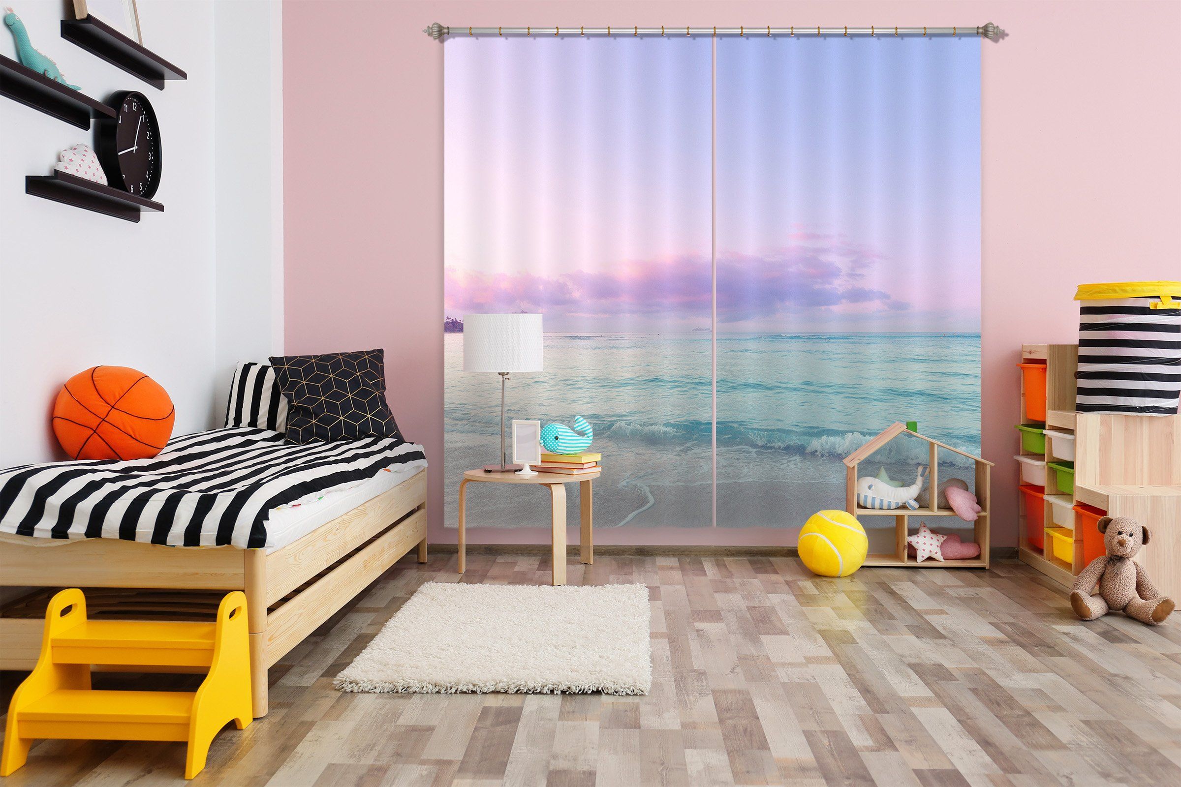 3D Beautiful Sea 045 Noirblanc777 Curtain Curtains Drapes Curtains AJ Creativity Home 