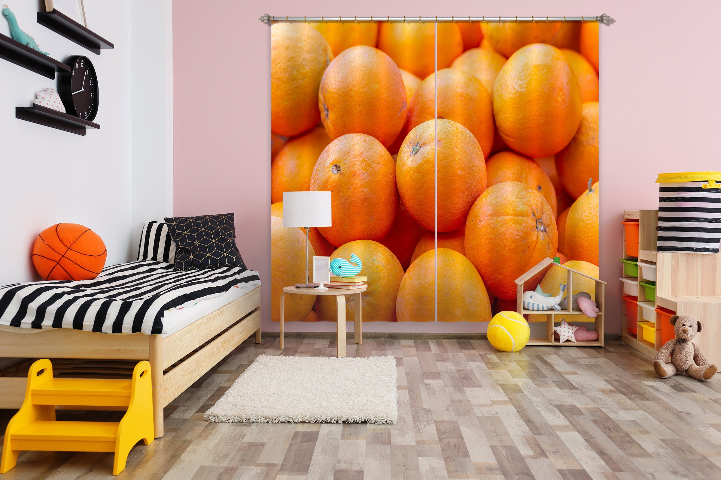 3D Fresh Fruit Orange 6554 Assaf Frank Curtain Curtains Drapes