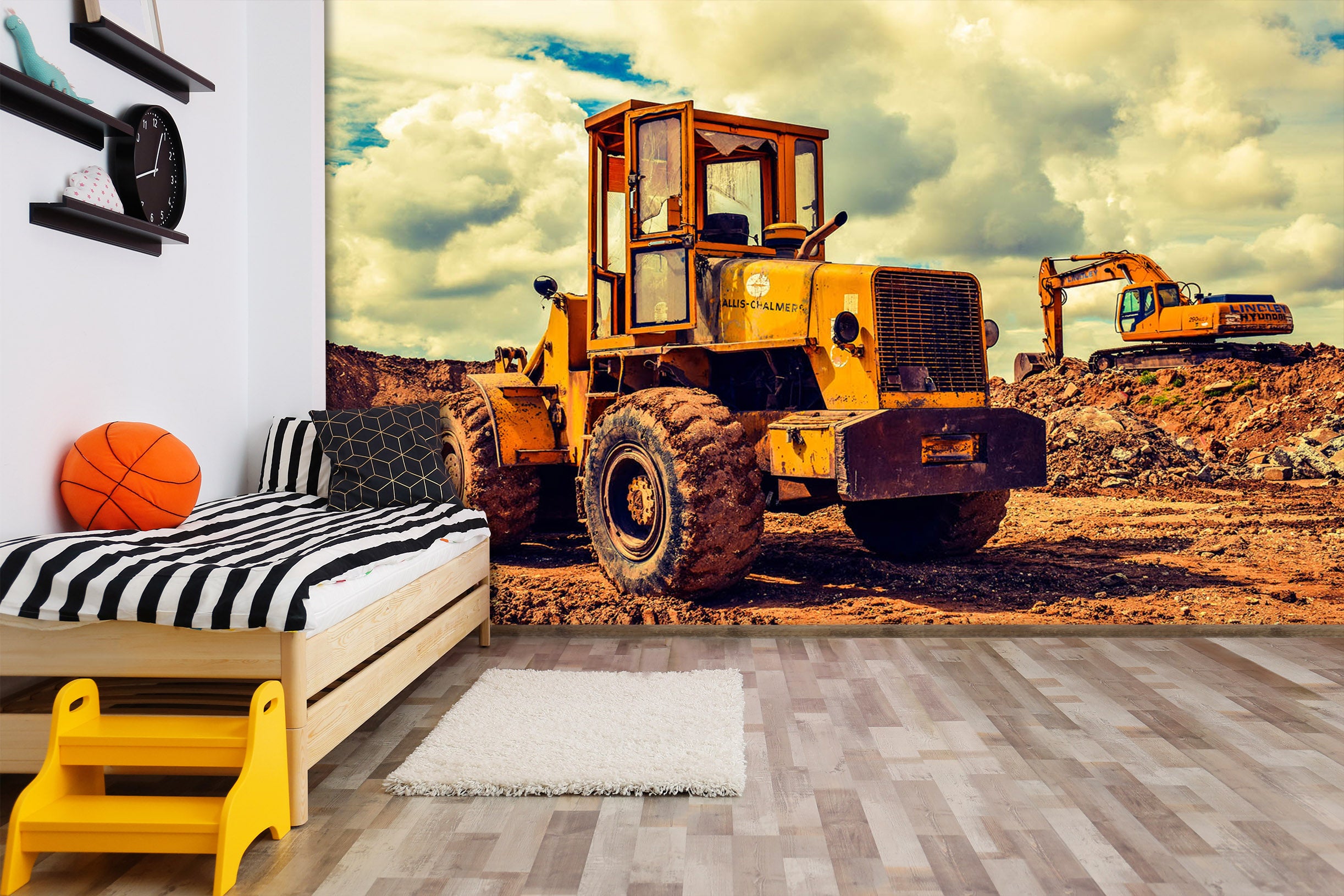 3D Excavator Land 031 Vehicle Wall Murals