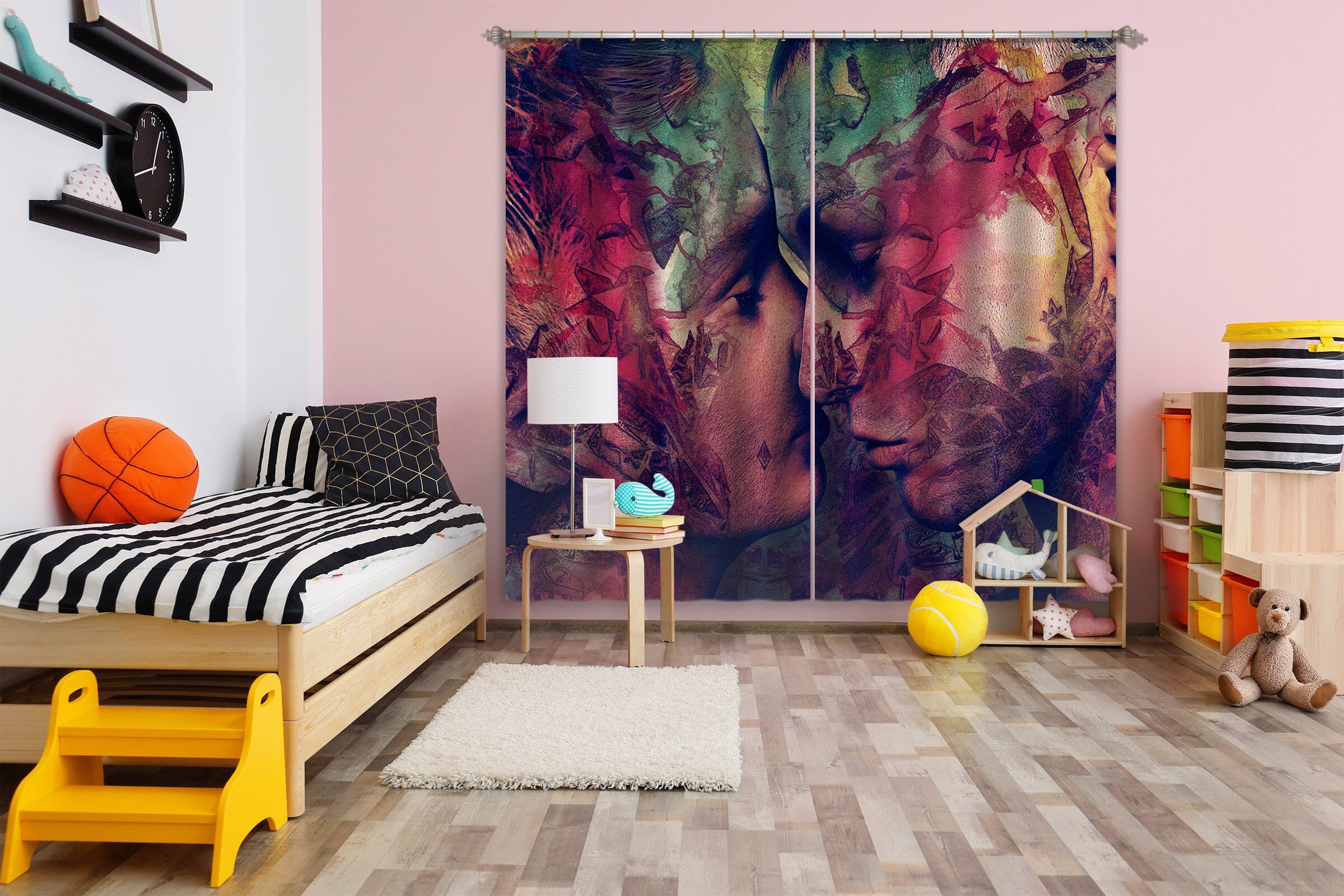 3D Graffiti Love 044 Marco Cavazzana Curtain Curtains Drapes Curtains AJ Creativity Home 