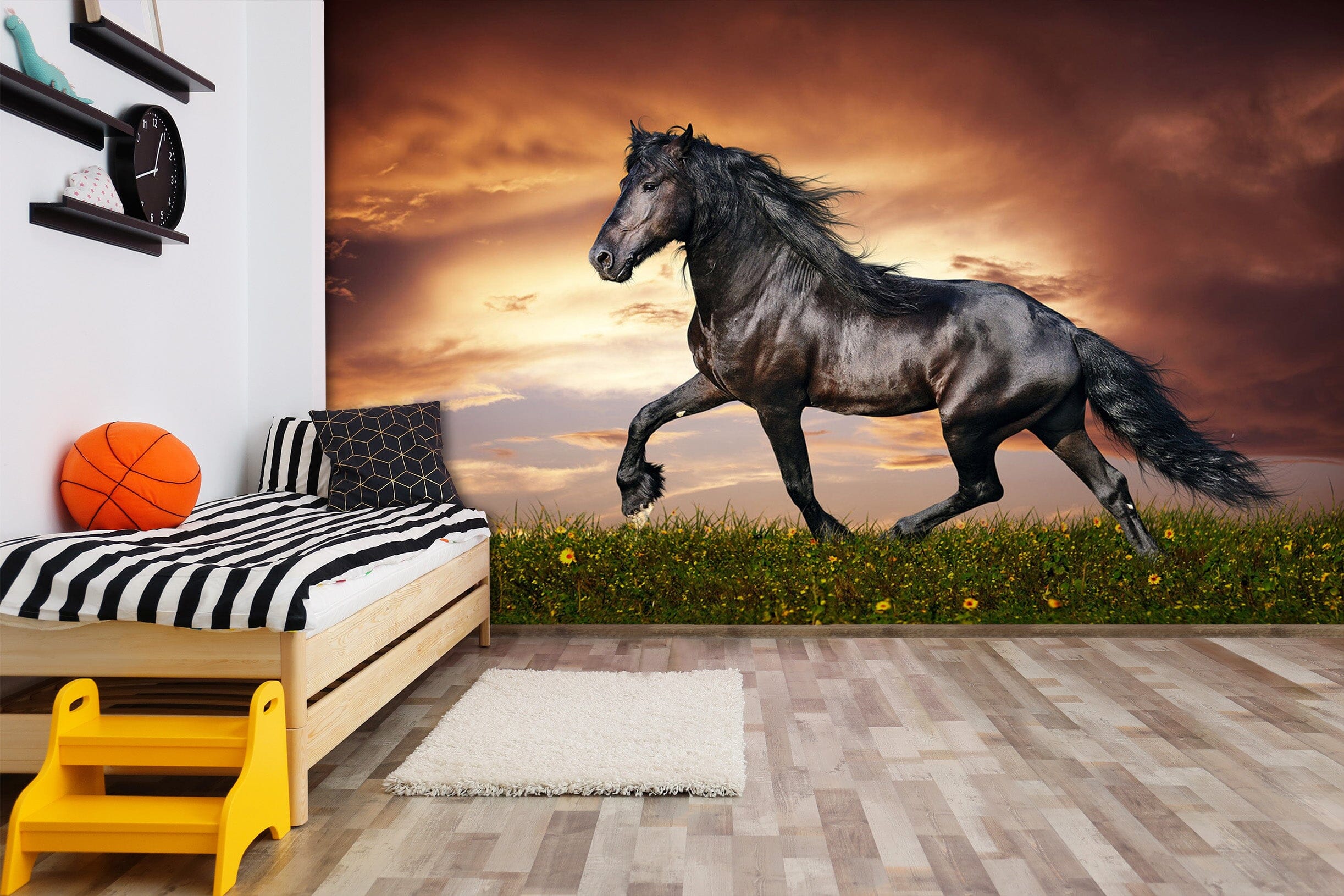 3D Strong Black Horse 305 Wall Murals Wallpaper AJ Wallpaper 2 