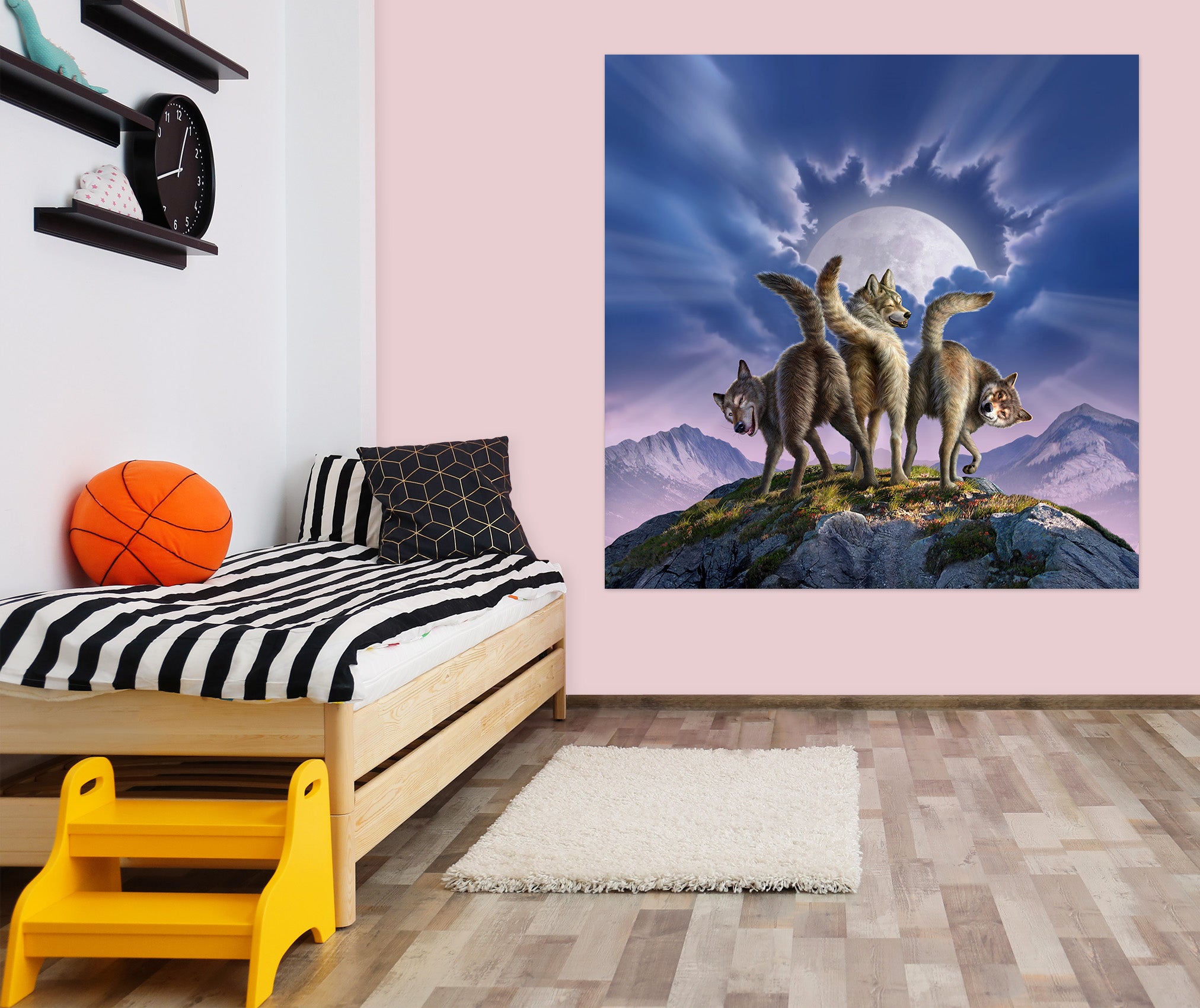 3D Wolf Moon 85193 Jerry LoFaro Wall Sticker