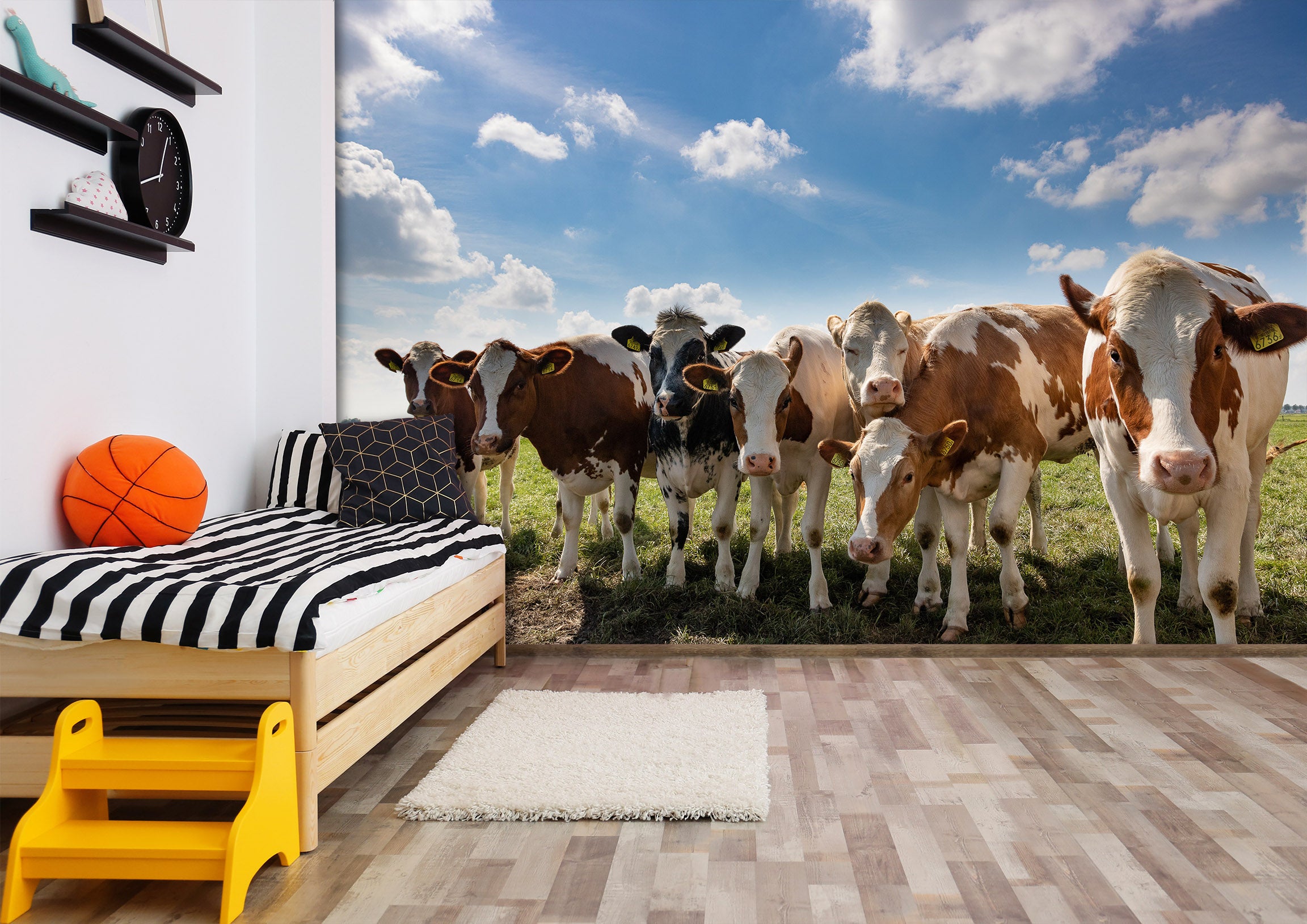 3D Cattle Herd 419 Wall Murals