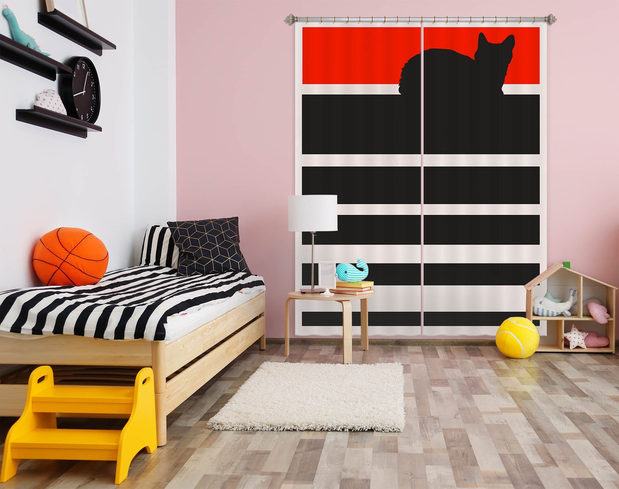 3D Kitten Sunset 1038 Boris Draschoff Curtain Curtains Drapes Curtains AJ Creativity Home 