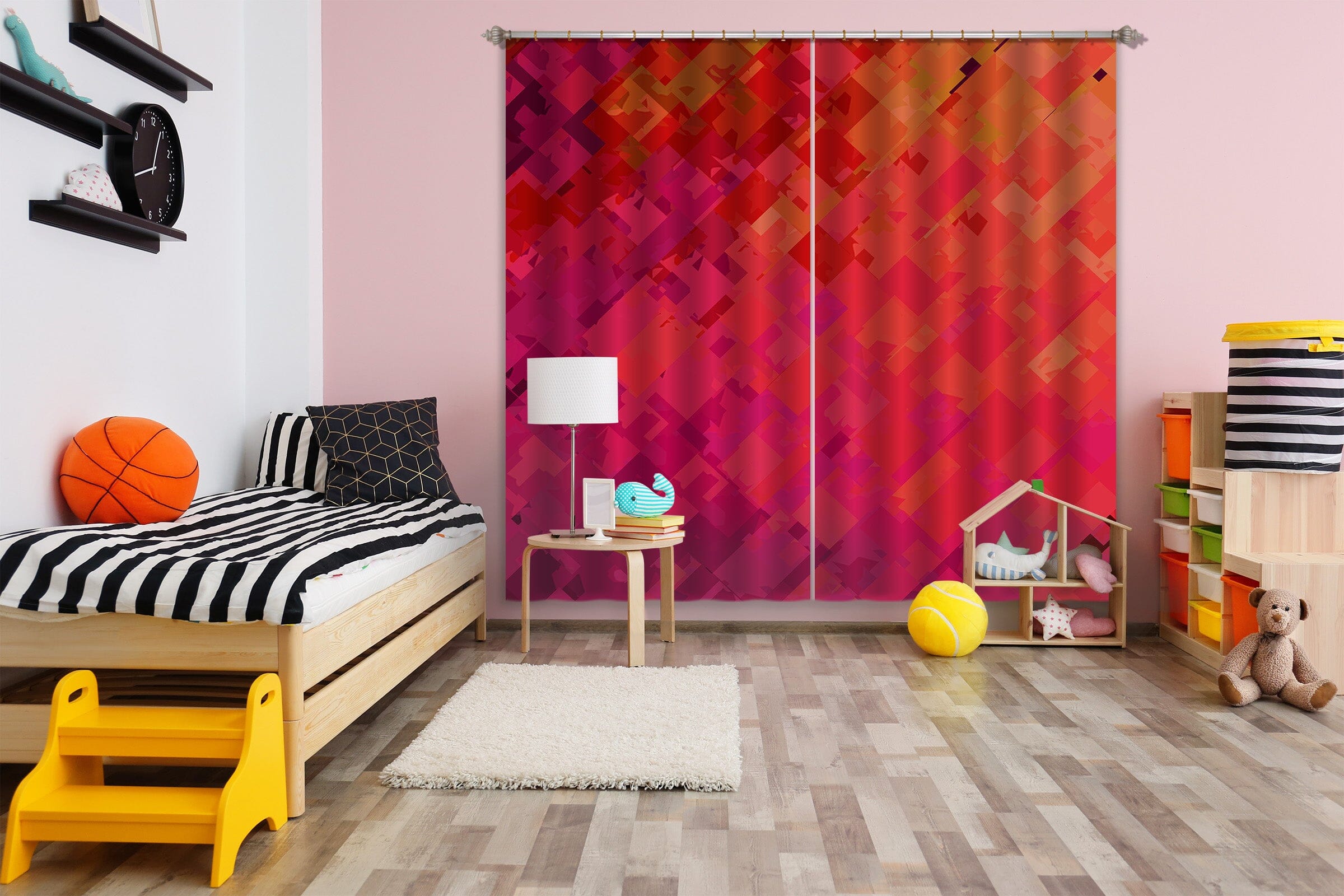 3D Orange Graffiti 036 Shandra Smith Curtain Curtains Drapes Curtains AJ Creativity Home 