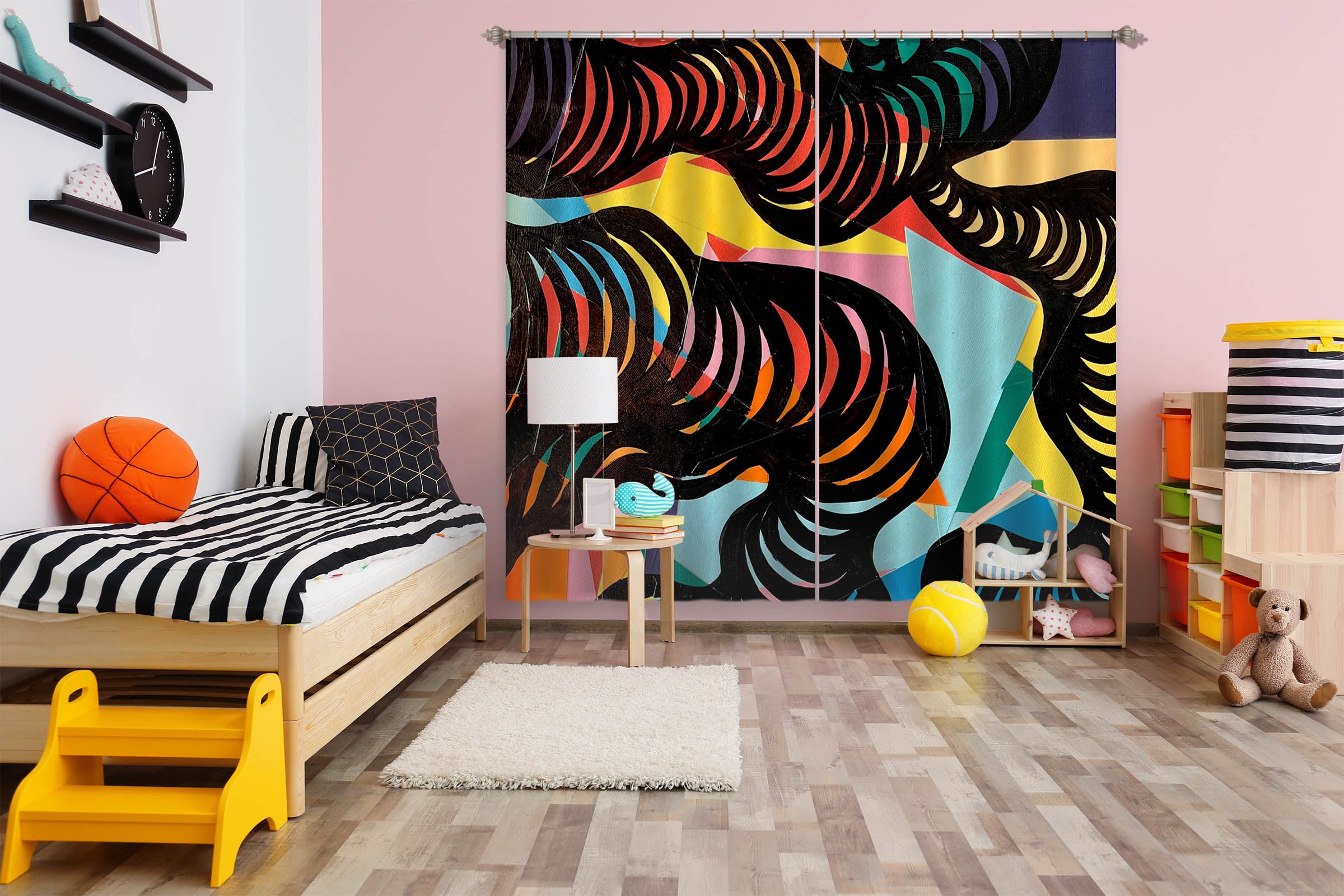 3D Triangle Circle 394 Jacqueline Reynoso Curtain Curtains Drapes