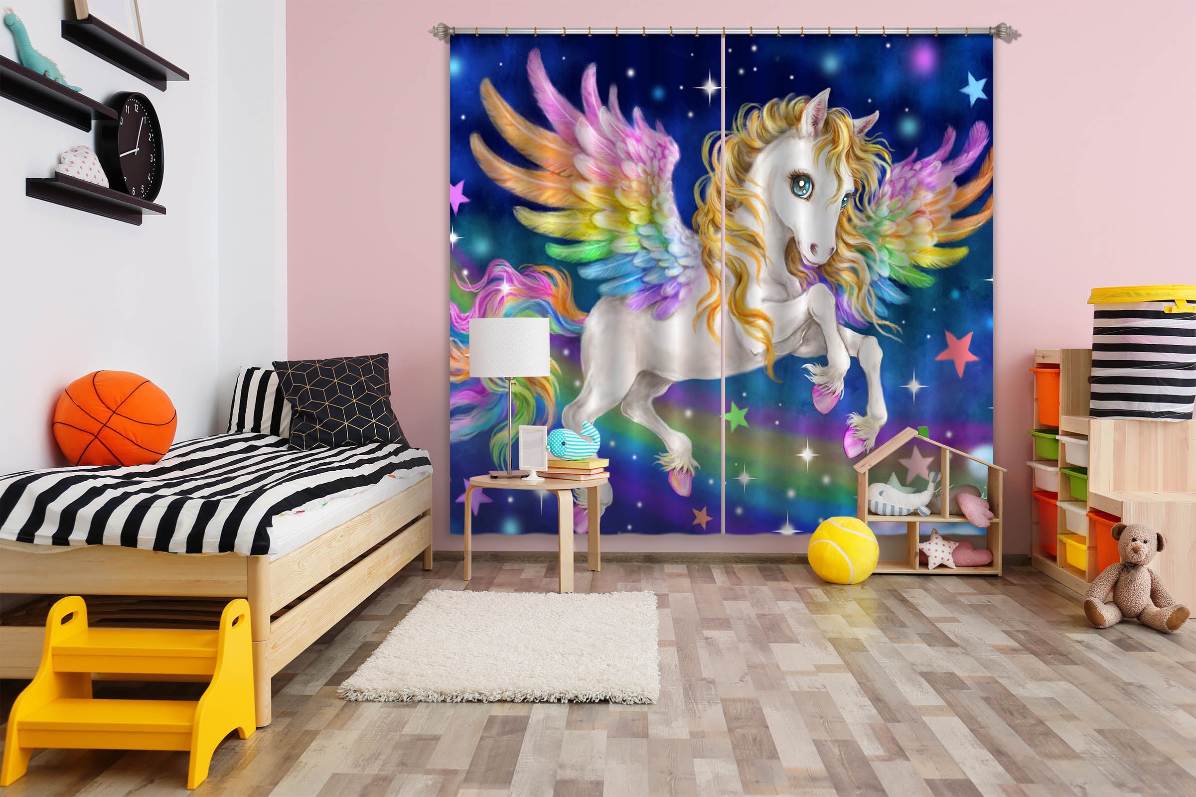 3D Fantasy Unicorn 9047 Kayomi Harai Curtain Curtains Drapes