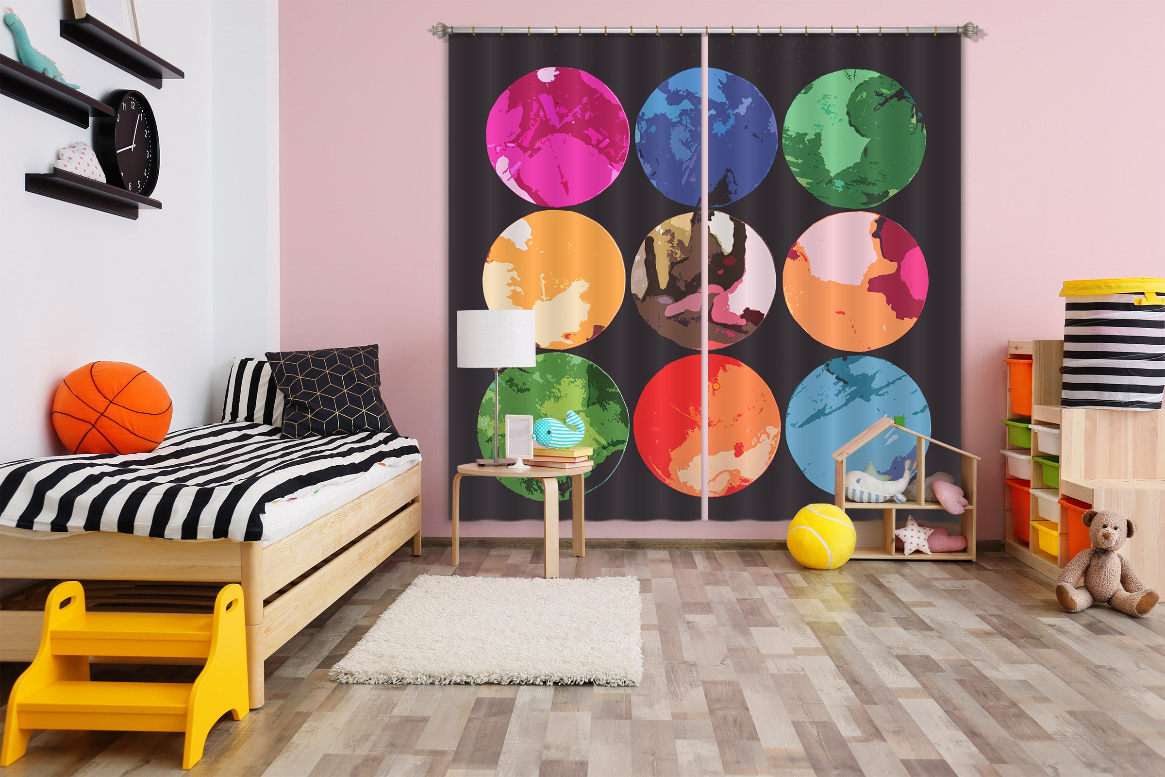 3D Color Circle 70085 Shandra Smith Curtain Curtains Drapes