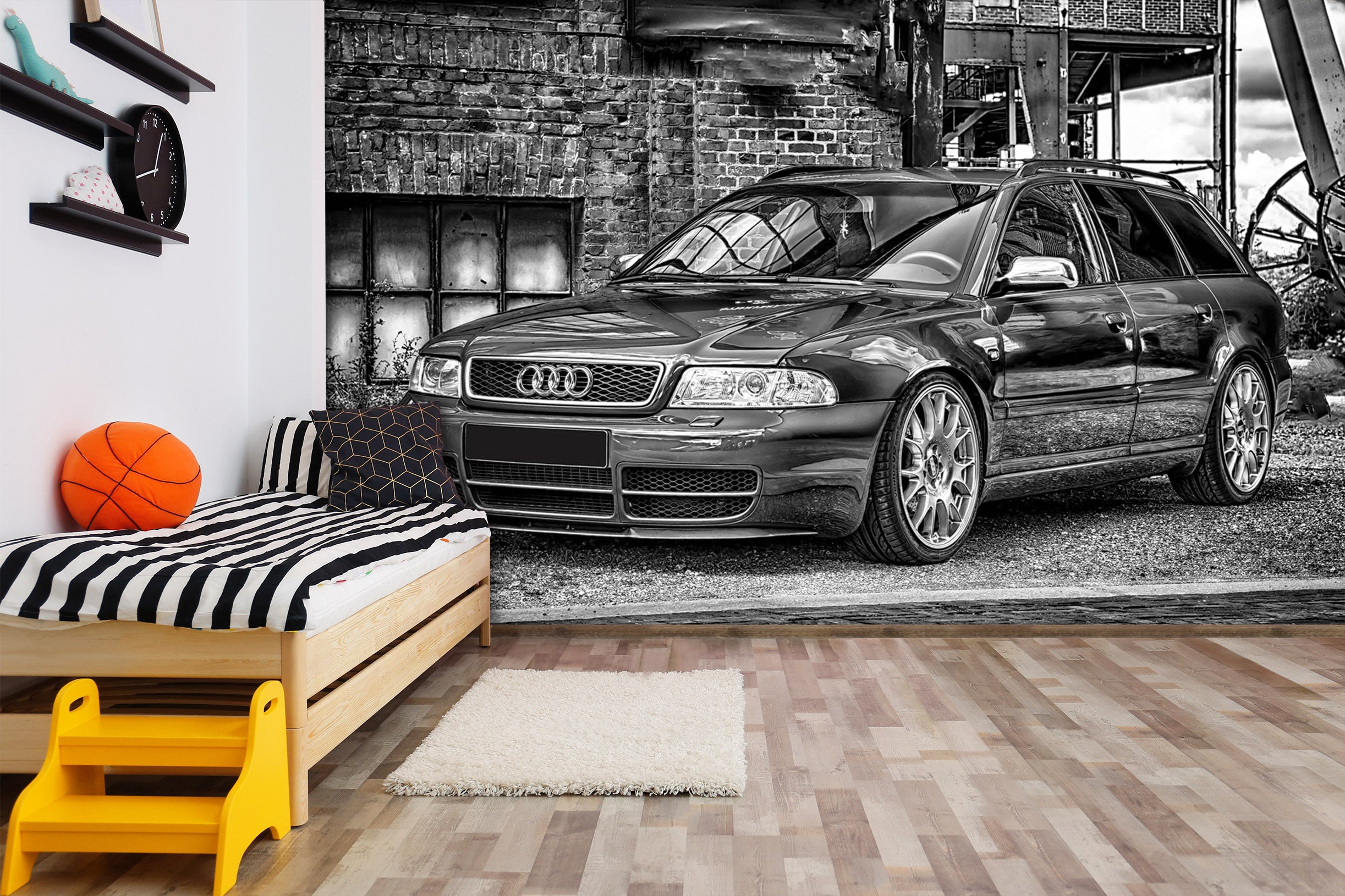 3D Brick House Car 061 Vehicle Wall Murals