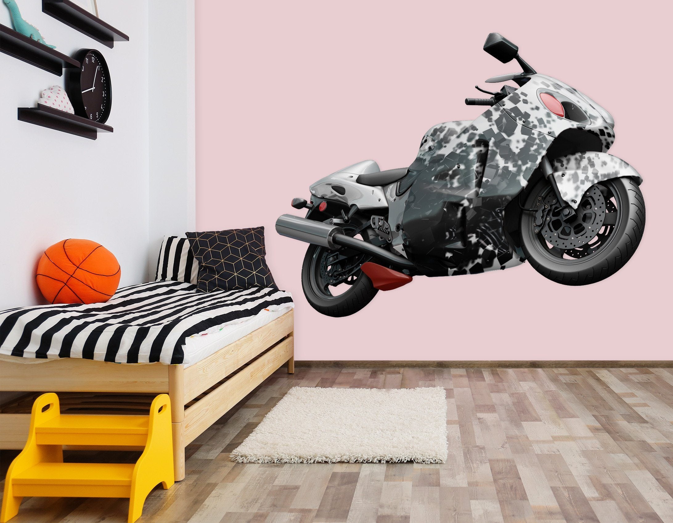3D Black Motorcycle 0220 Vehicles Wallpaper AJ Wallpaper 