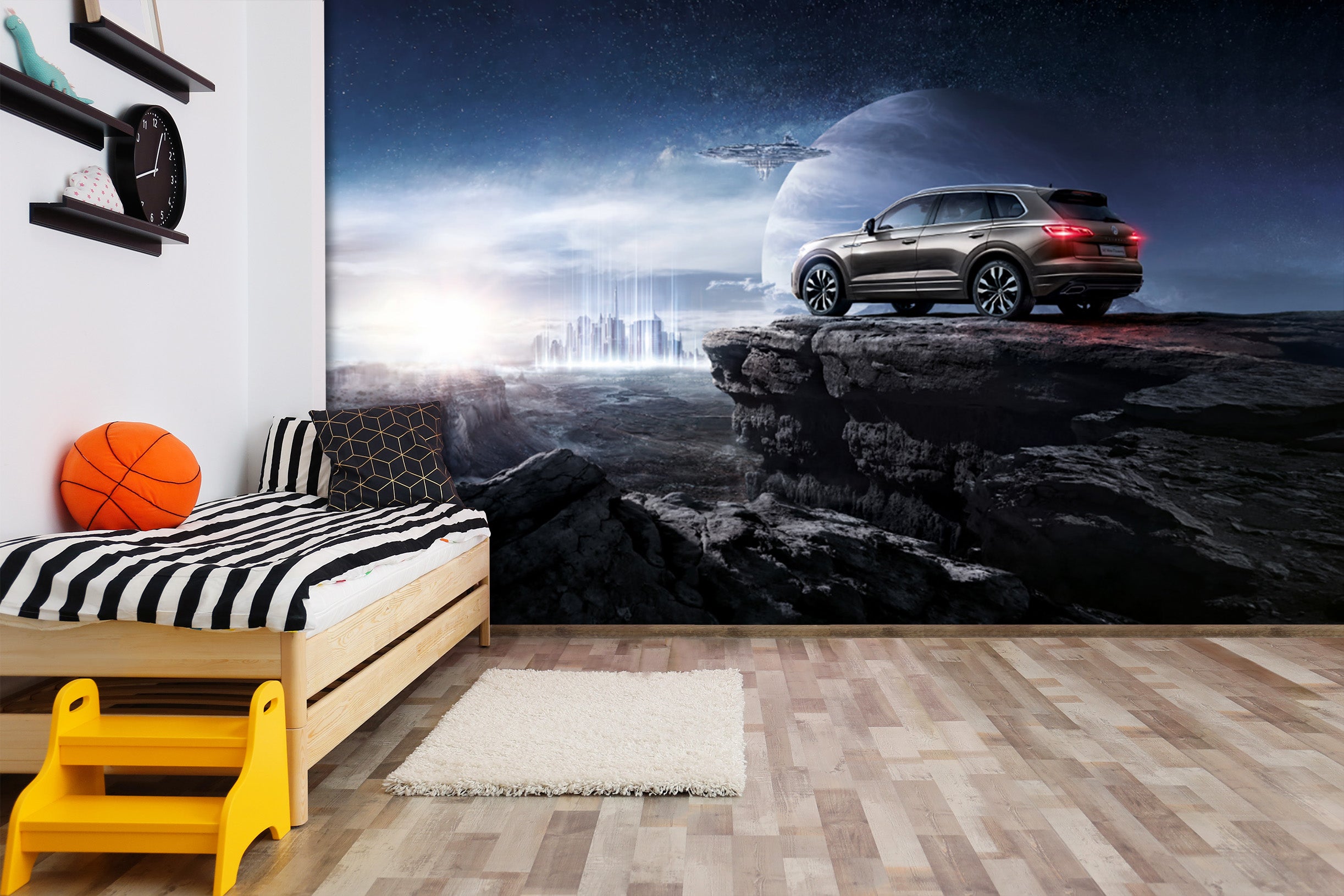 3D Spaceship Car 023 Vehicle Wall Murals