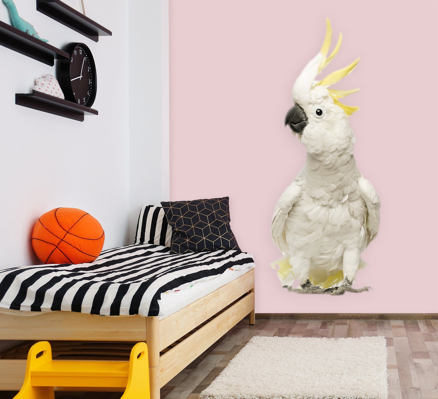 3D White Parrot 195 Animals Wall Stickers Wallpaper AJ Wallpaper 