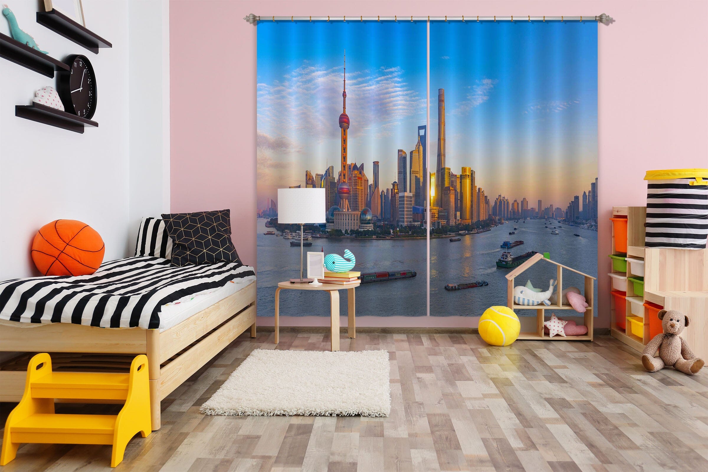 3D Water City 198 Marco Carmassi Curtain Curtains Drapes Curtains AJ Creativity Home 