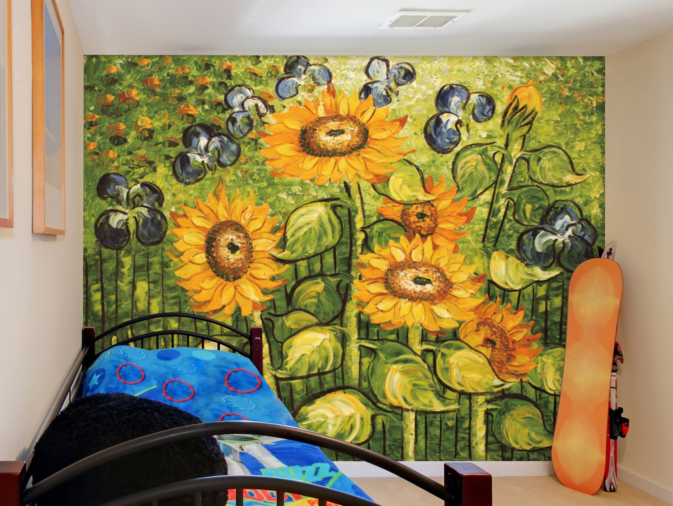 3D Sunflower 1742 Wall Murals Wallpaper AJ Wallpaper 2 