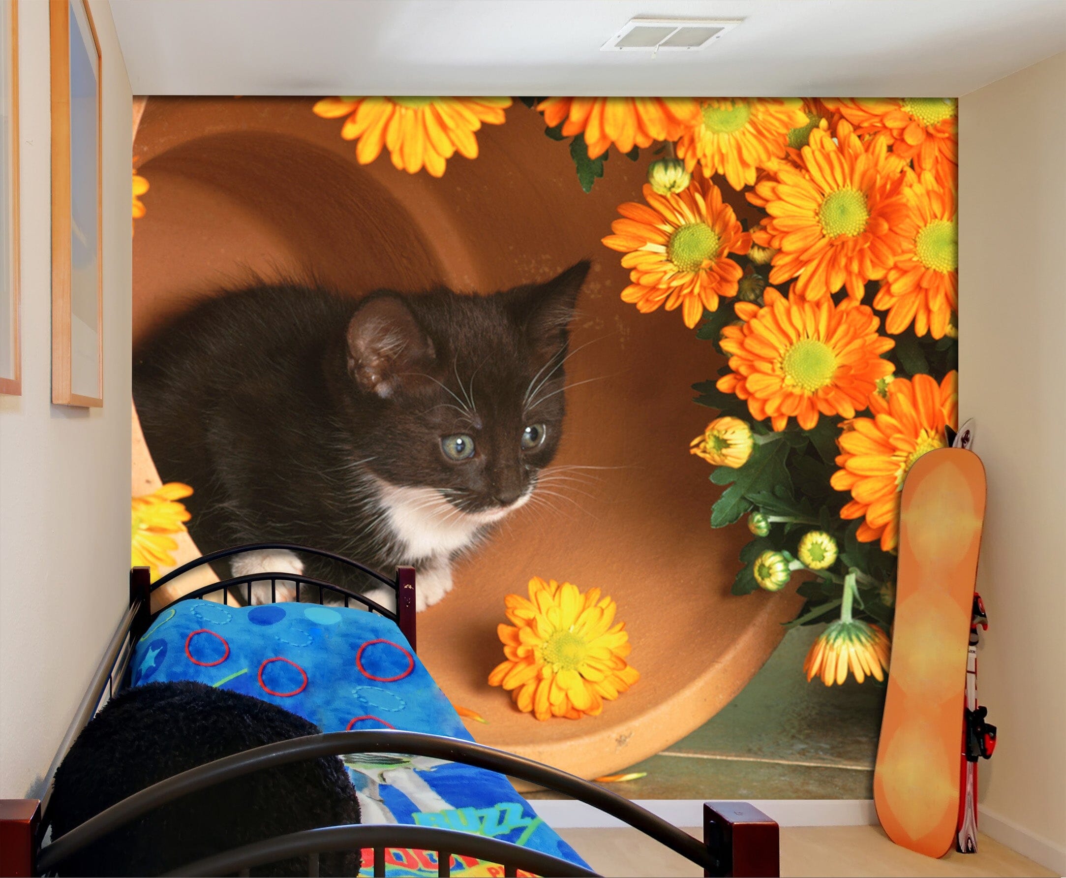 3D Chrysanthemum Kitten 168 Wall Murals Wallpaper AJ Wallpaper 2 