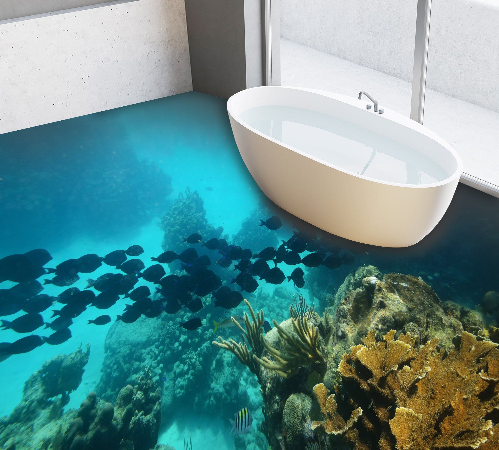 3D Deep Sea Stones 043 Floor Mural Wallpaper AJ Wallpaper 2 