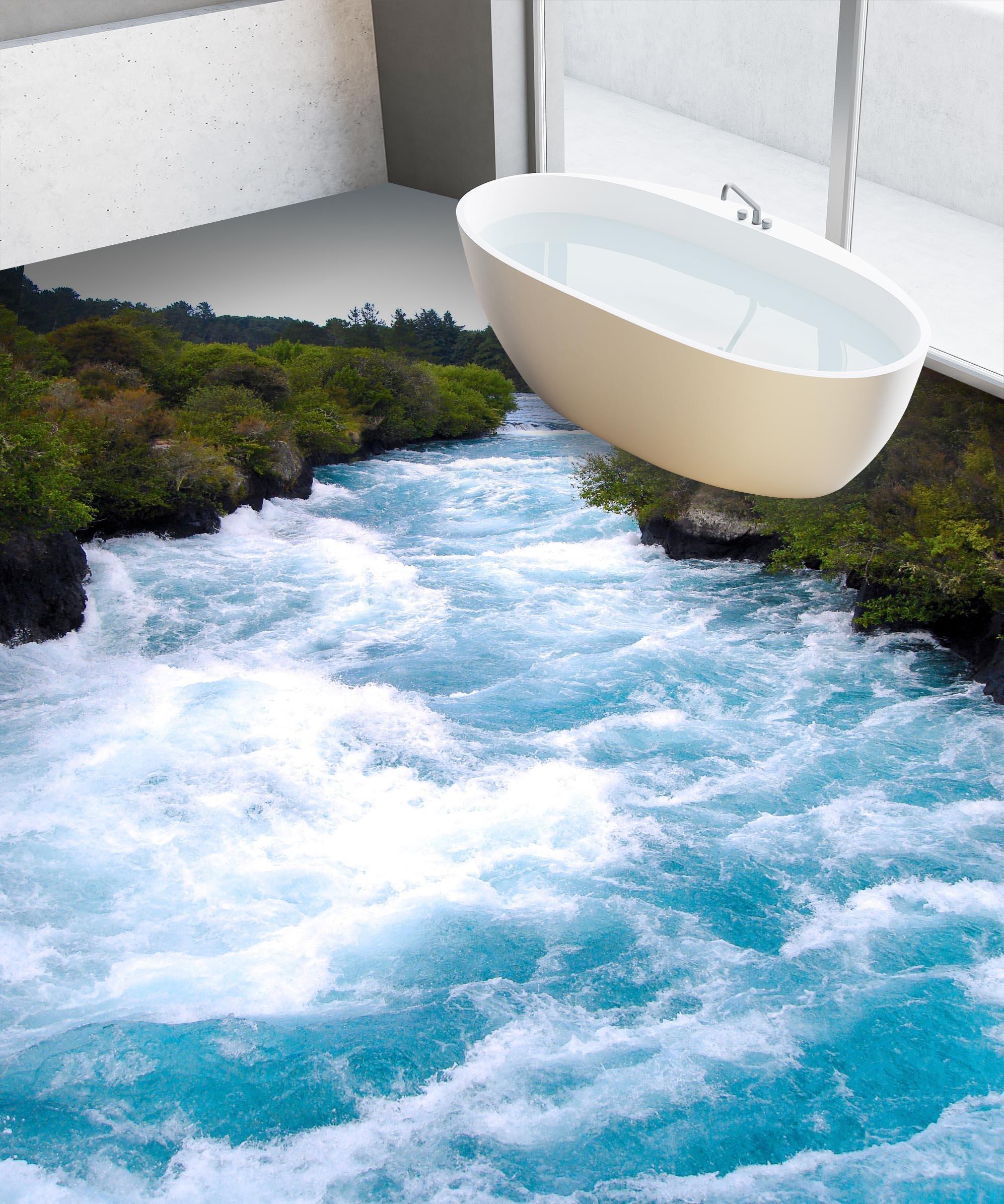 3D Waves Surge 191 Floor Mural Wallpaper AJ Wallpaper 2 