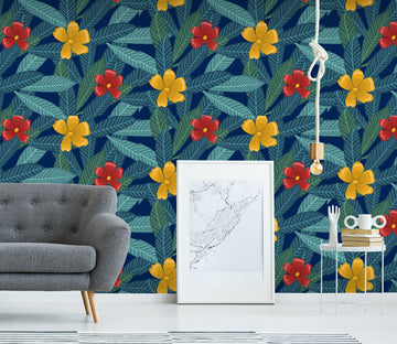 3D Long Leaves Flower 440 Wallpaper AJ Wallpaper 