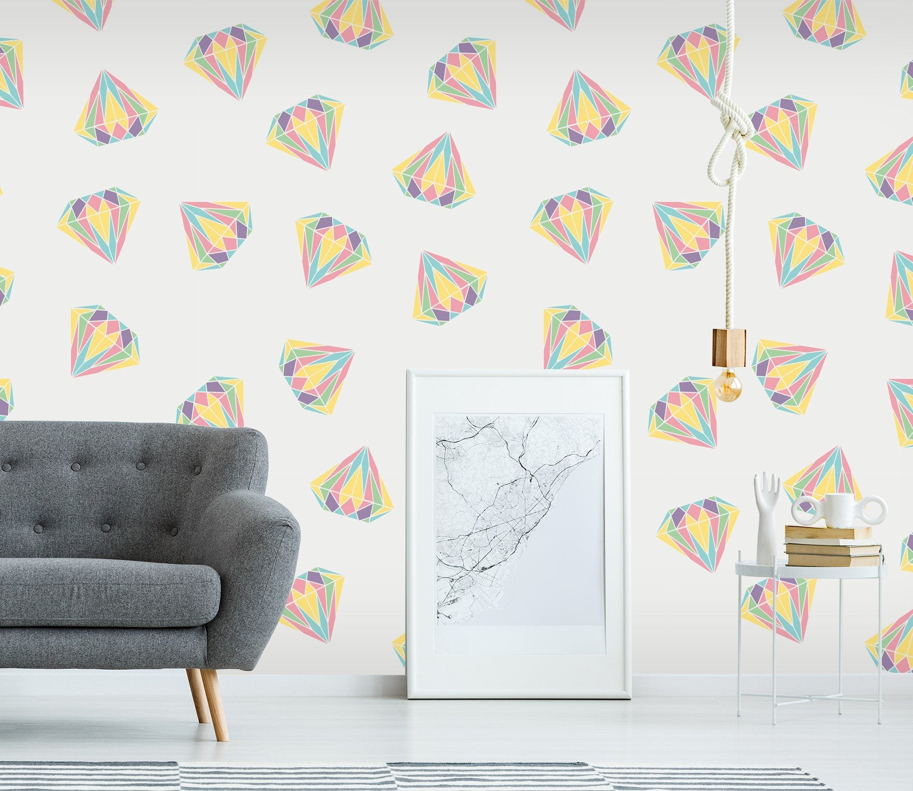 3D Colorful Diamond Pattern 600 Wallpaper AJ Wallpaper 