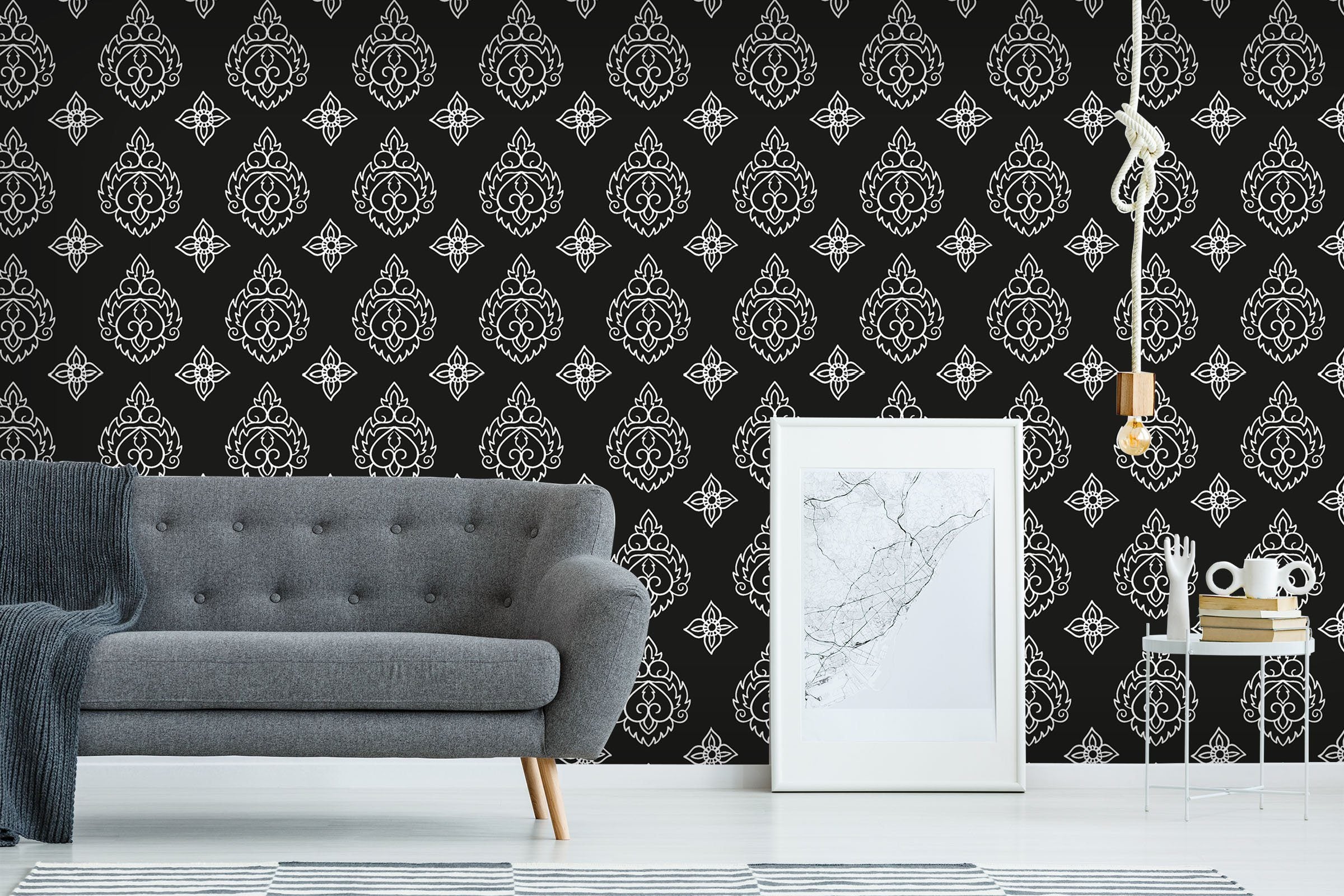 3D White Line Flower 479 Wallpaper AJ Wallpaper 