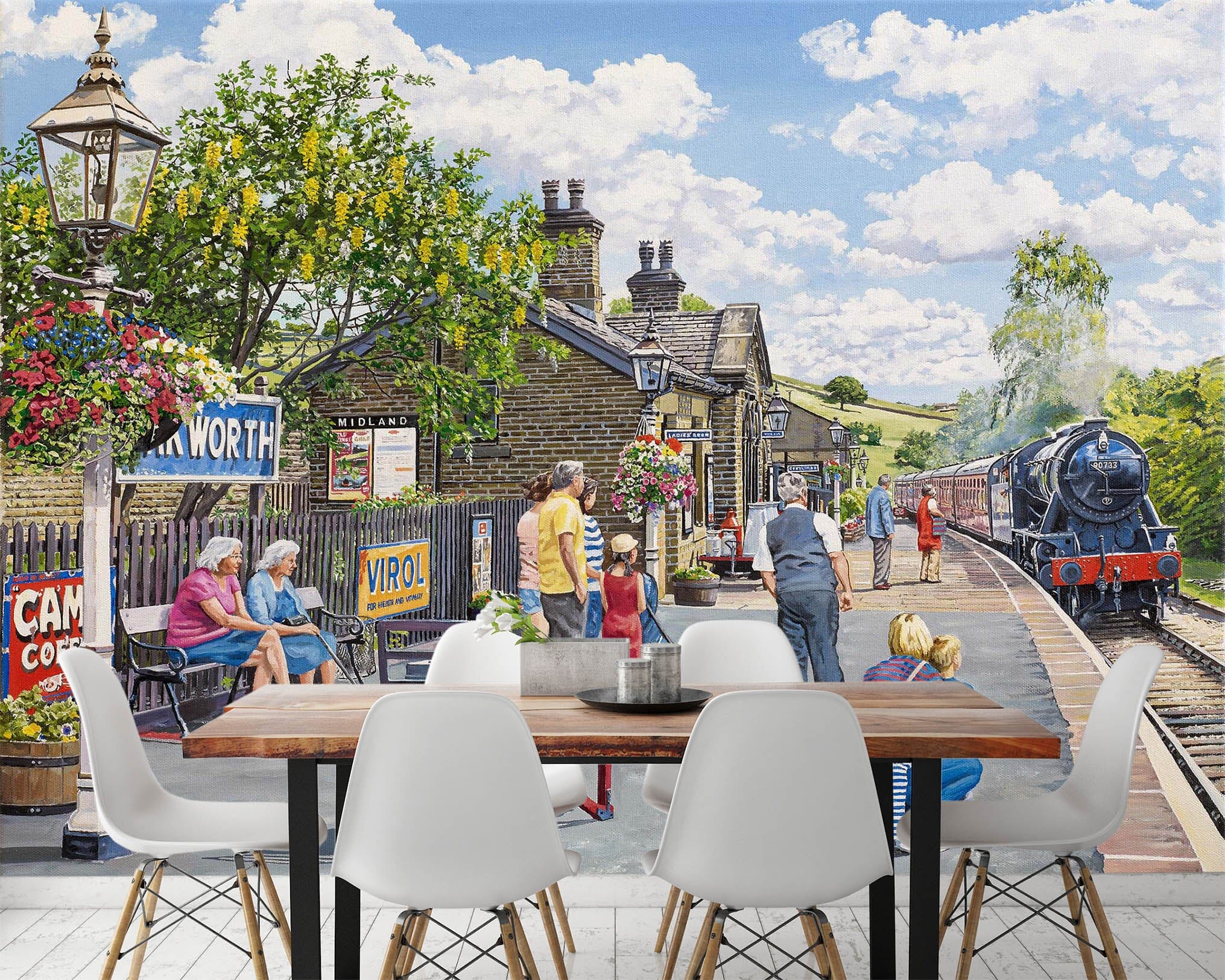 3D Oakworth Station 1040 Trevor Mitchell Wall Mural Wall Murals Wallpaper AJ Wallpaper 2 