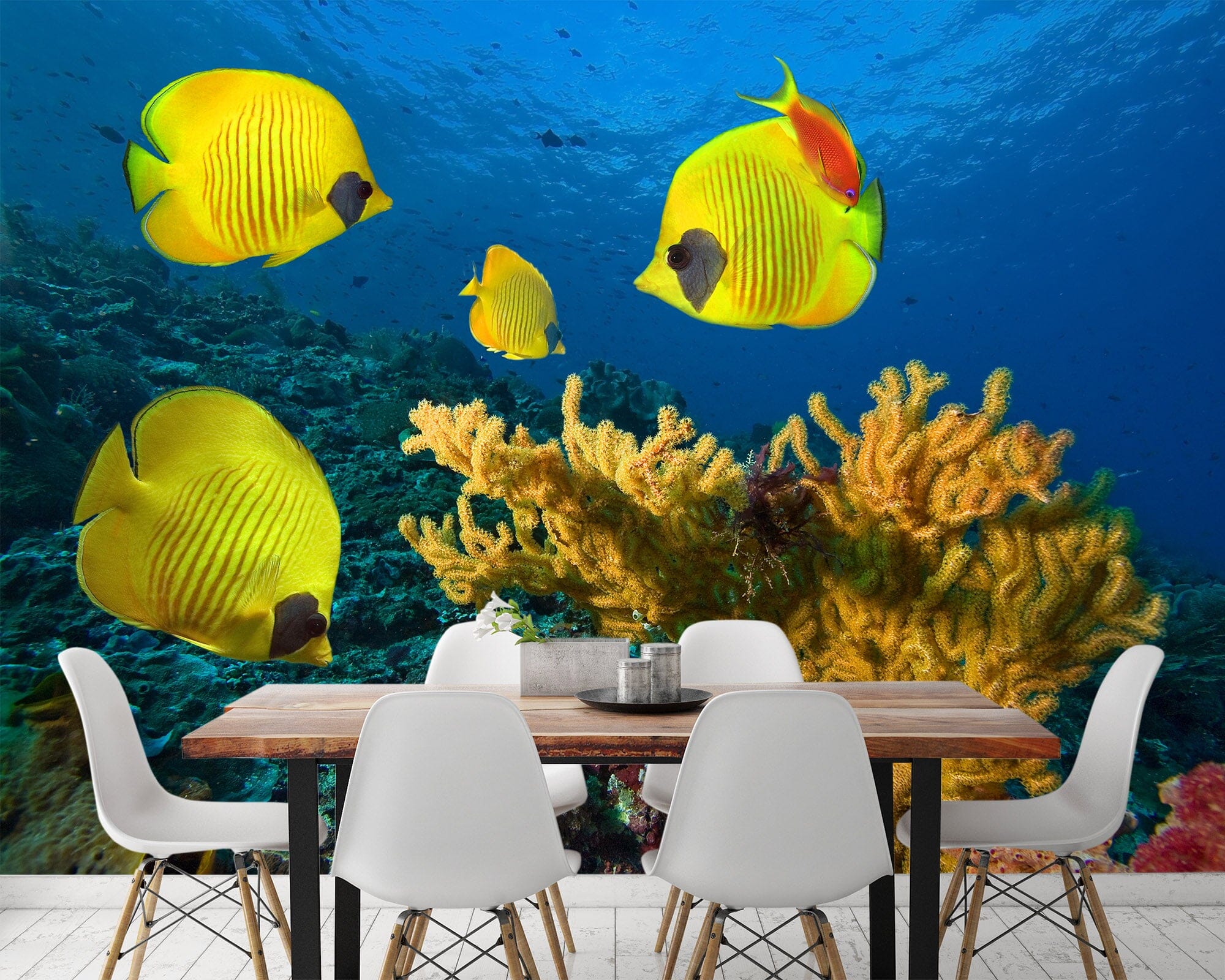 3D Yellow Fish 388 Wall Murals Wallpaper AJ Wallpaper 2 
