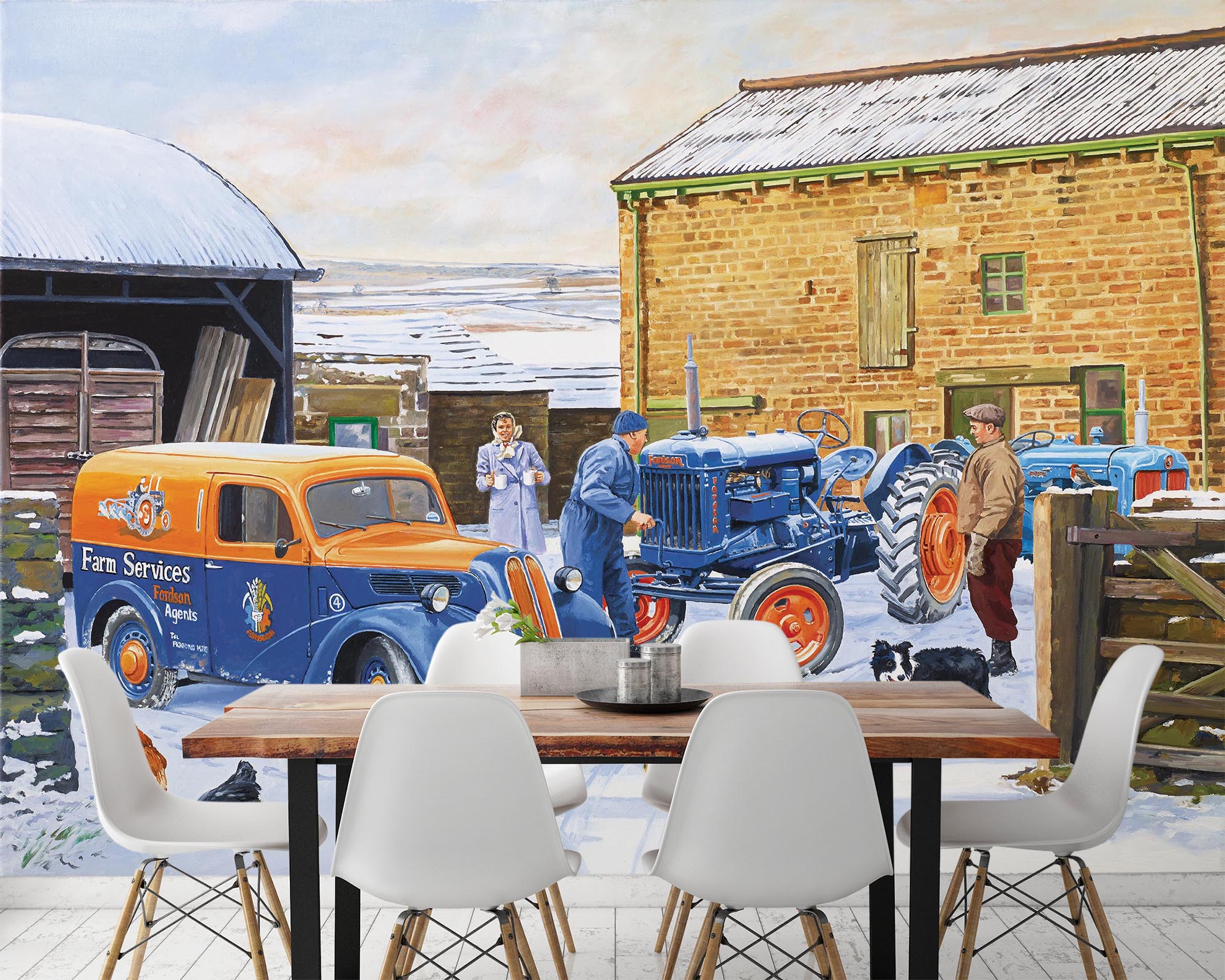 3D Snow Blue Car 8926 Trevor Mitchell Wall Mural Wall Murals