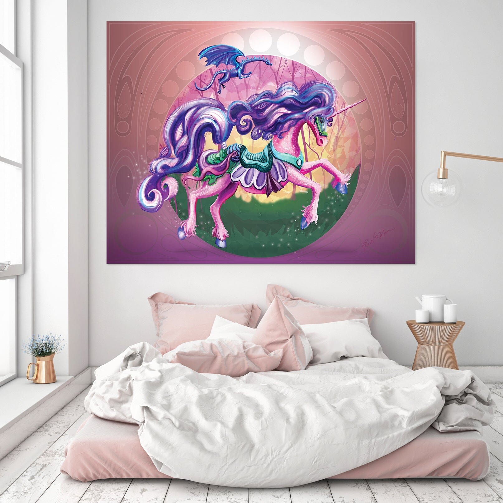 3D Unicorn 204 Rose Catherine Khan Wall Sticker Wallpaper AJ Wallpaper 2 