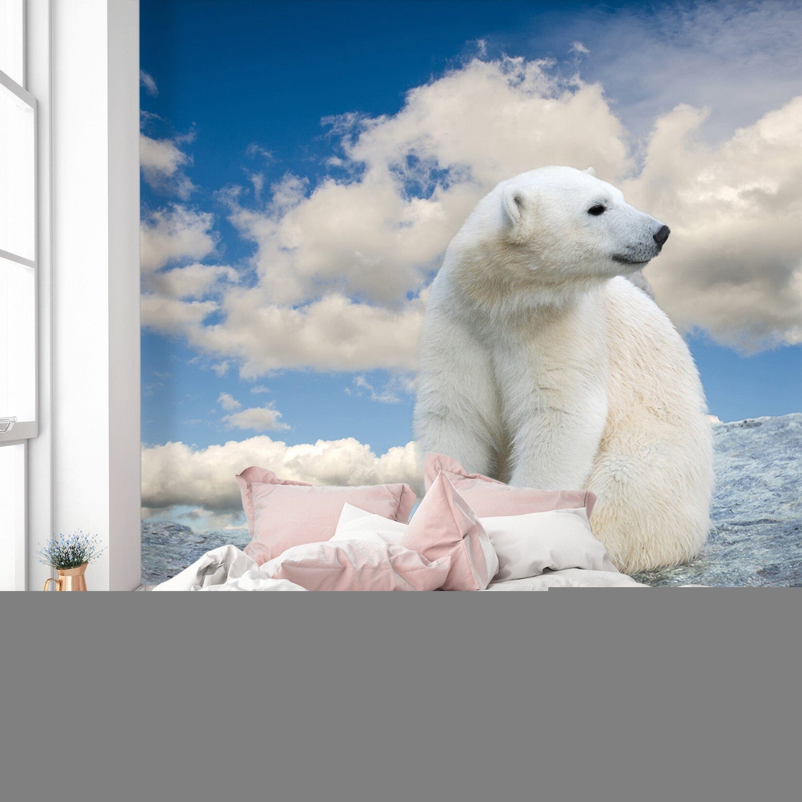 3D Polar Bear Cloud 341 Wall Murals Wallpaper AJ Wallpaper 2 