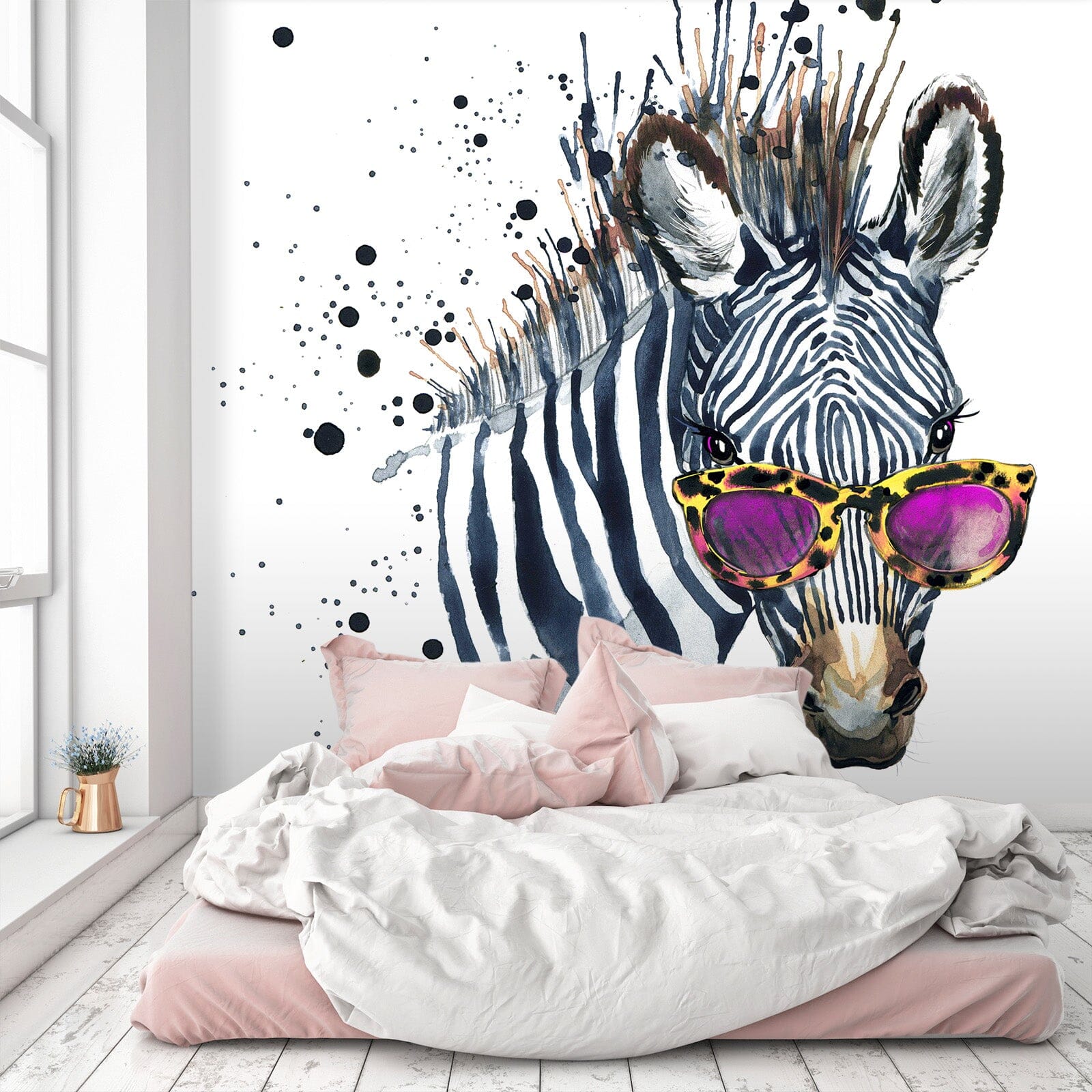 3D Zebra Sunglasses 374 Wall Murals Wallpaper AJ Wallpaper 2 
