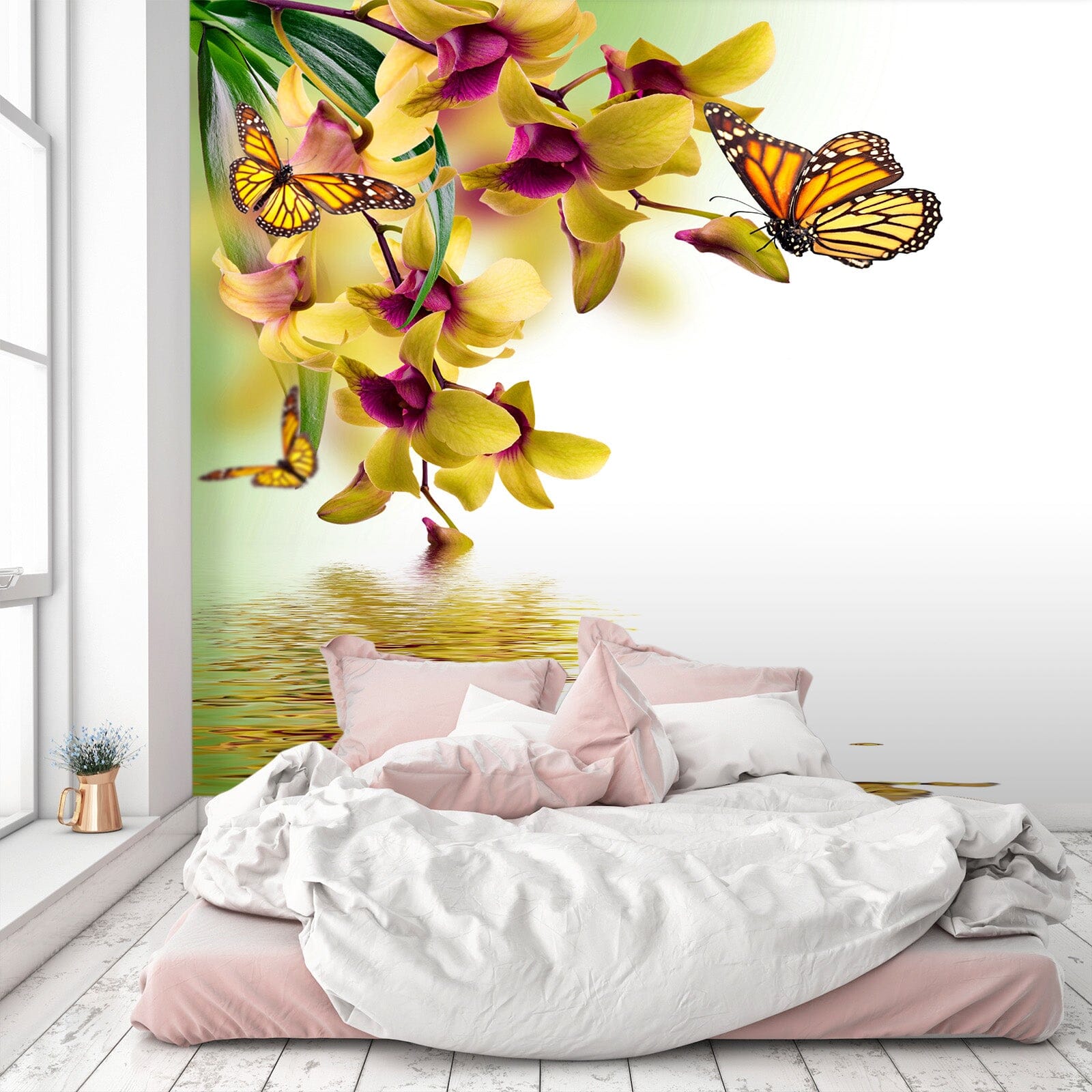 3D Yellow Butterfly 396 Wall Murals Wallpaper AJ Wallpaper 2 