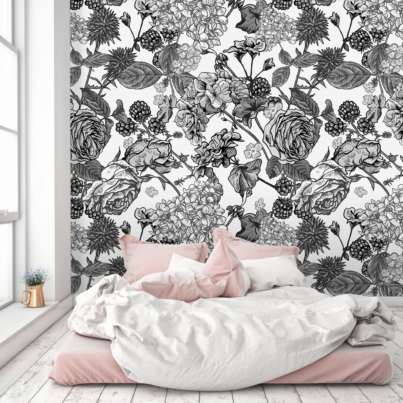 3D Doodle Peony Flower 54 Wall Murals Wallpaper AJ Wallpaper 2 