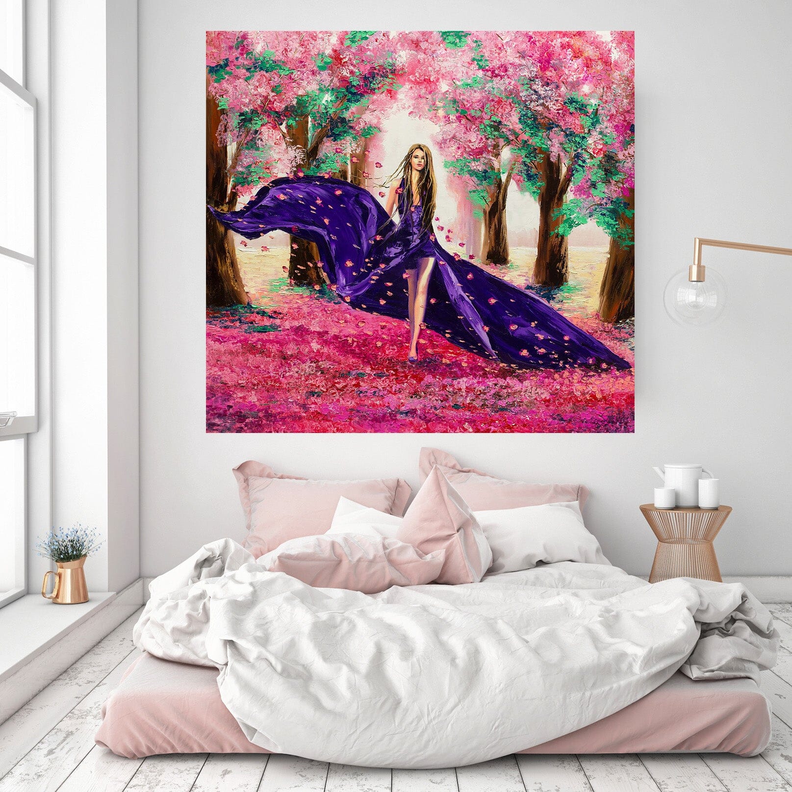 3D Cherry Blossoms Woman 1028 Wall Sticker Wallpaper AJ Wallpaper 2 