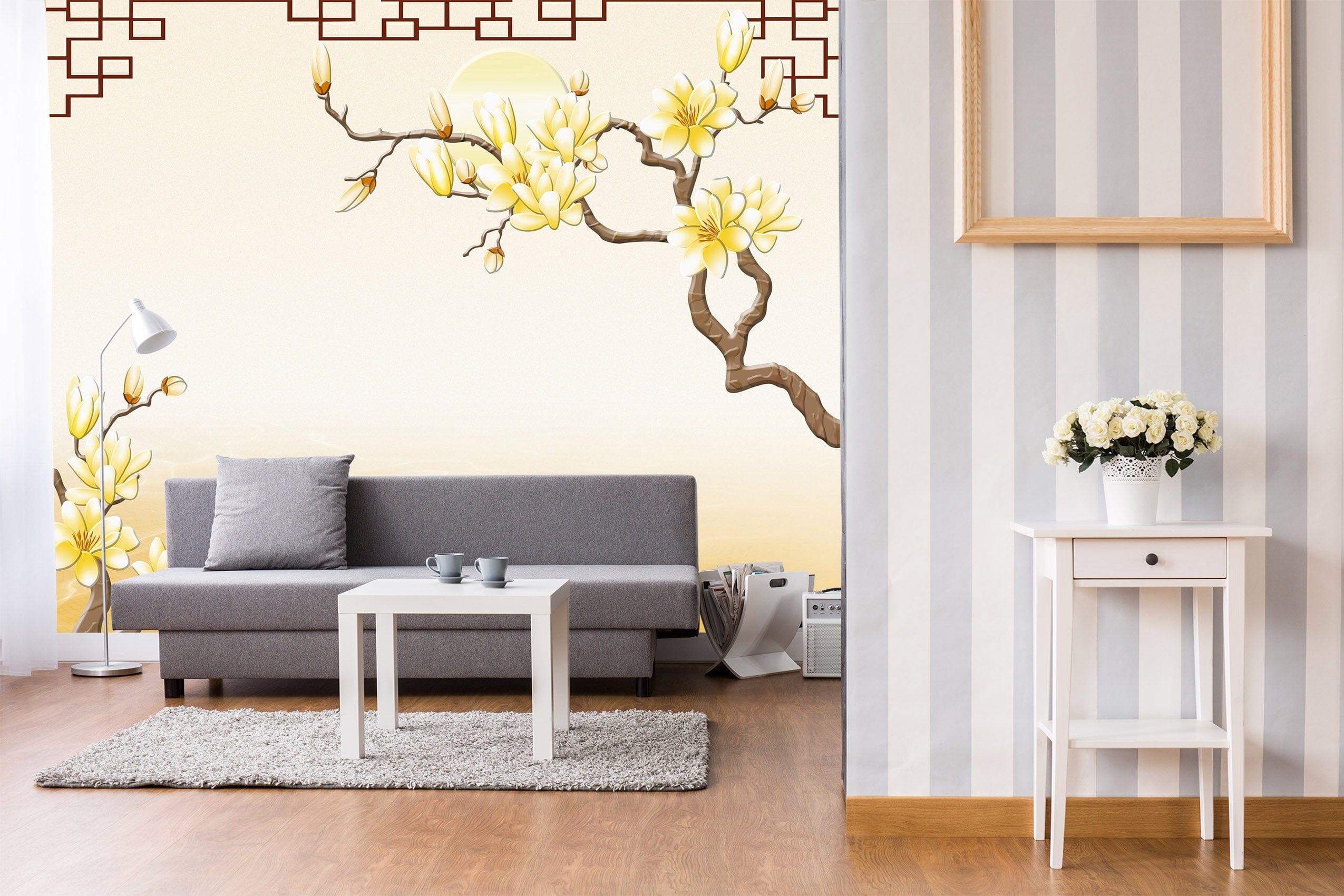 3D Yellow Flowers 1612 Wall Murals Wallpaper AJ Wallpaper 2 