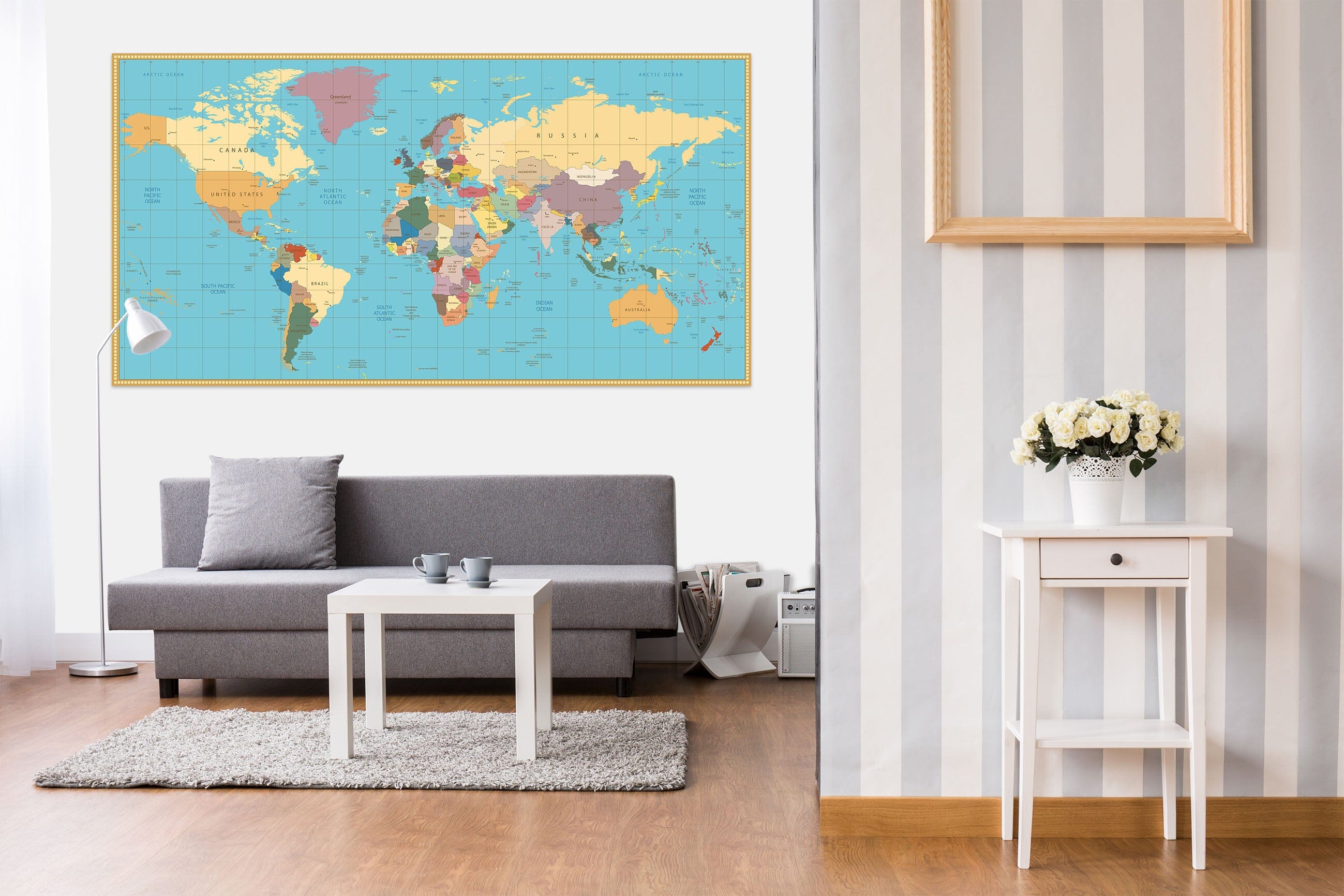 3D Color World Map 1078 Wall Sticker Wallpaper AJ Wallpaper 2 
