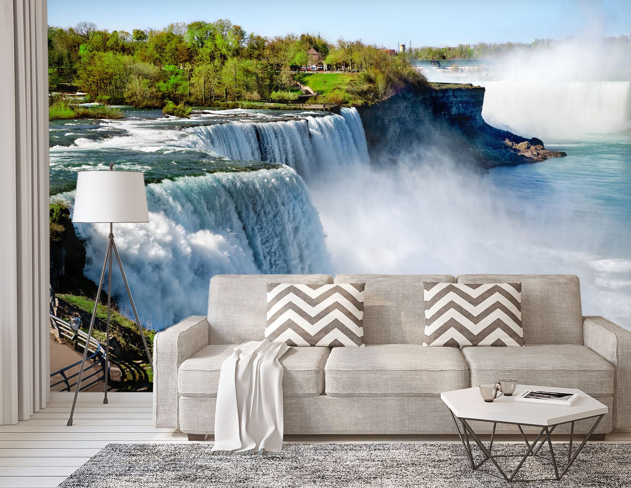 3D White Waterfall 33 Wall Murals Wallpaper AJ Wallpaper 2 