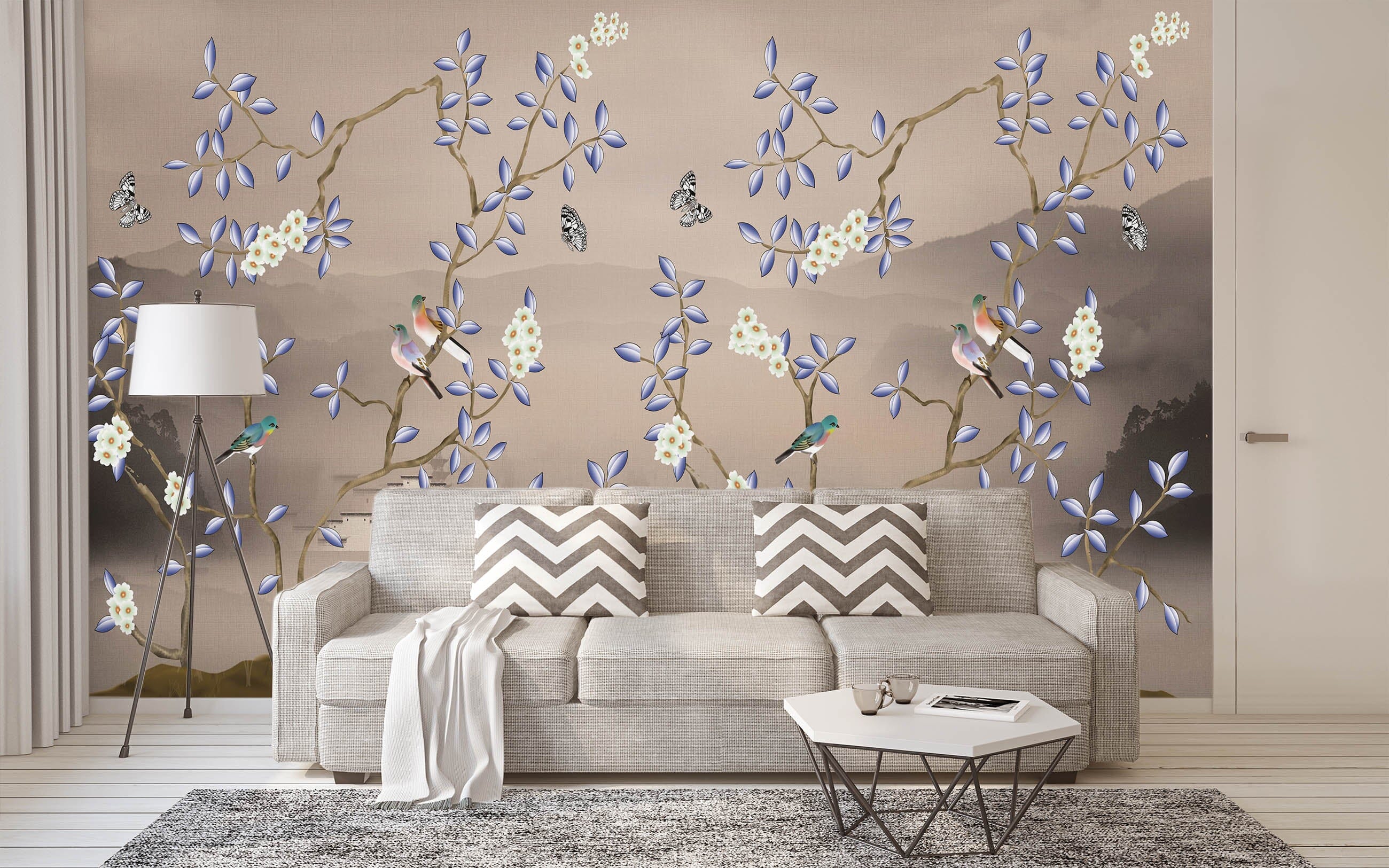 3D Flower Bird 1454 Wall Murals Wallpaper AJ Wallpaper 2 