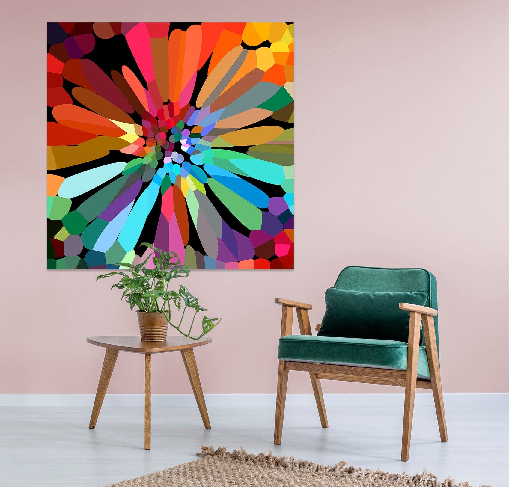3D Colored Flowers 013 Shandra Smith Wall Sticker Wallpaper AJ Wallpaper 2 