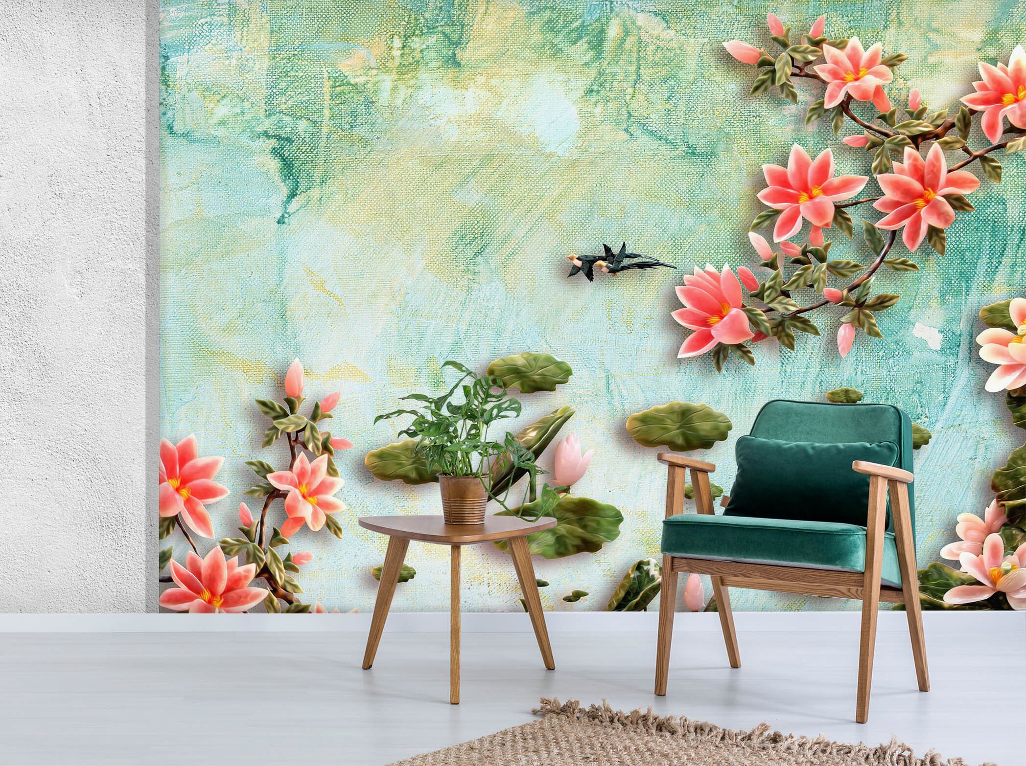 3D Safflower 1634 Wall Murals Wallpaper AJ Wallpaper 2 