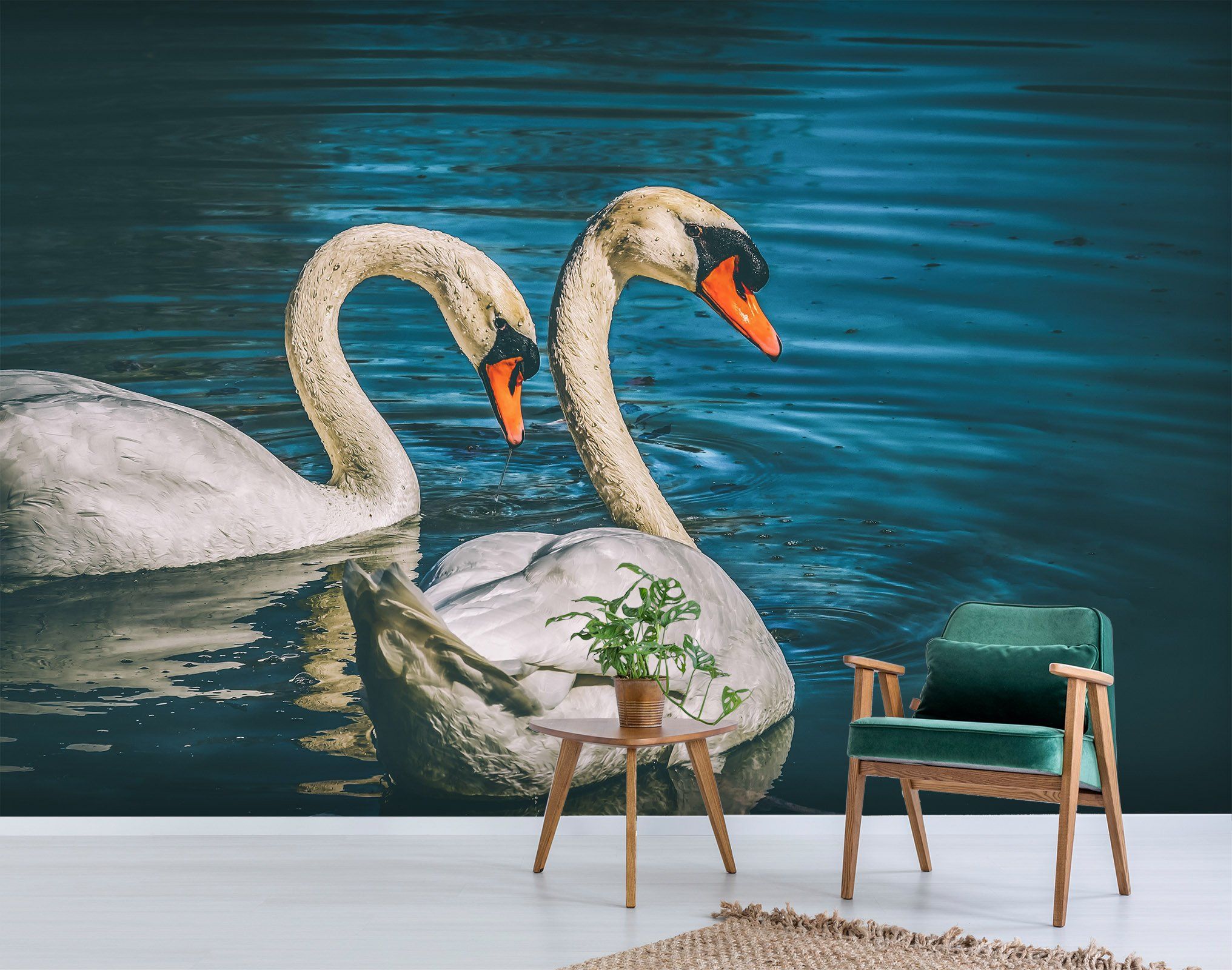 3D Water Swan 235 Wallpaper AJ Wallpaper 