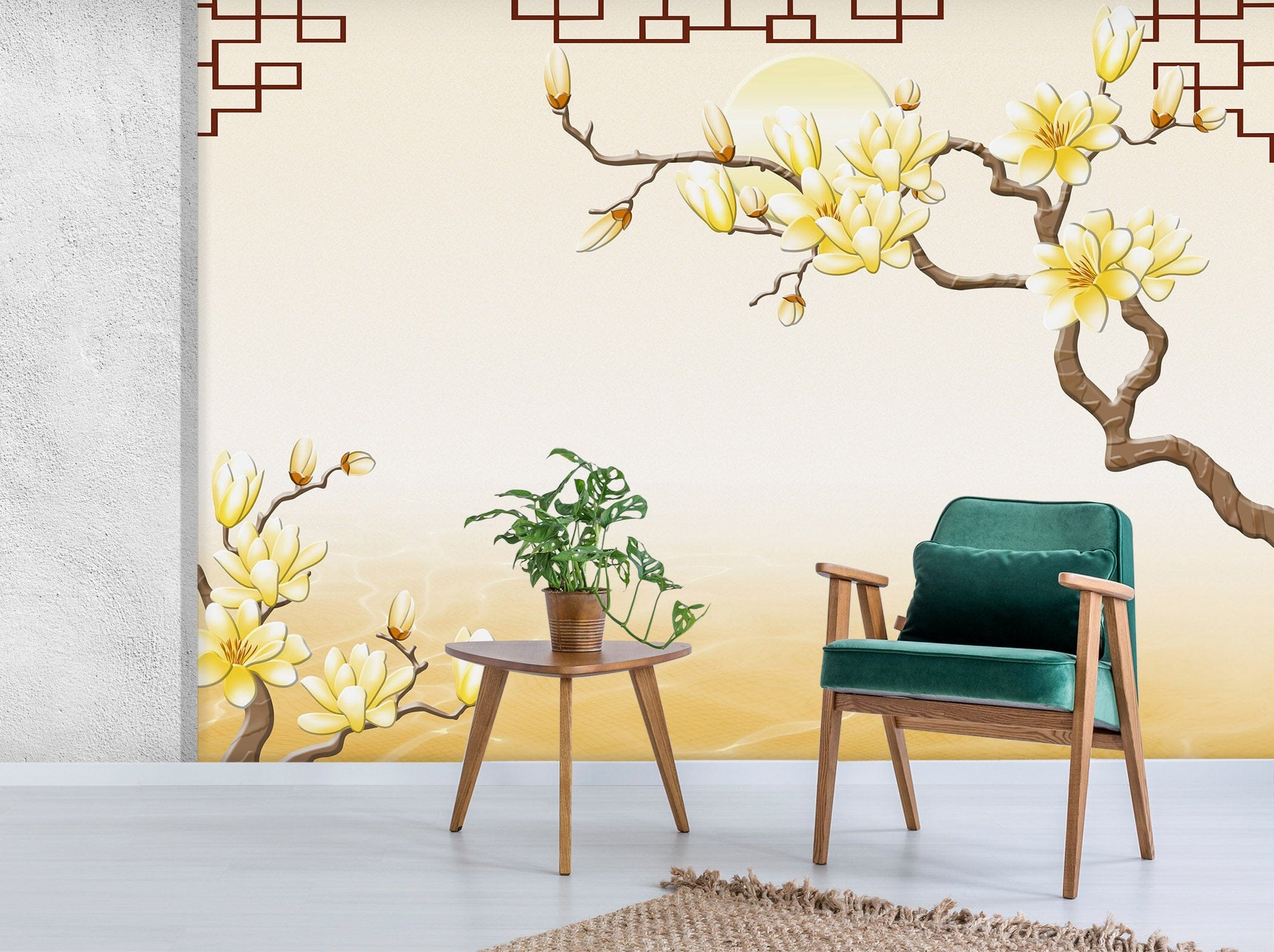 3D Yellow Flowers 1612 Wall Murals Wallpaper AJ Wallpaper 2 