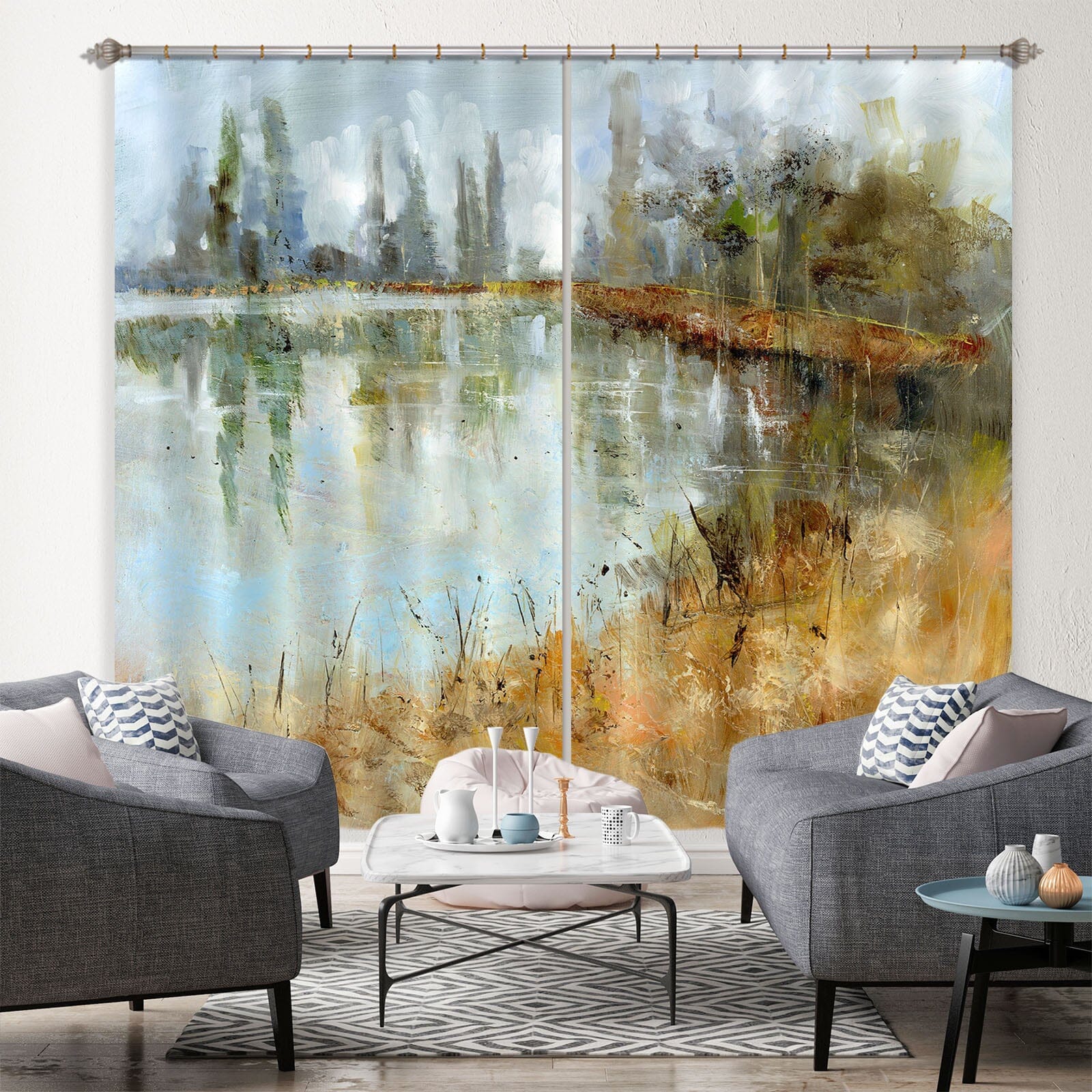 3D Country Road 012 Anne Farrall Doyle Curtain Curtains Drapes Curtains AJ Creativity Home 